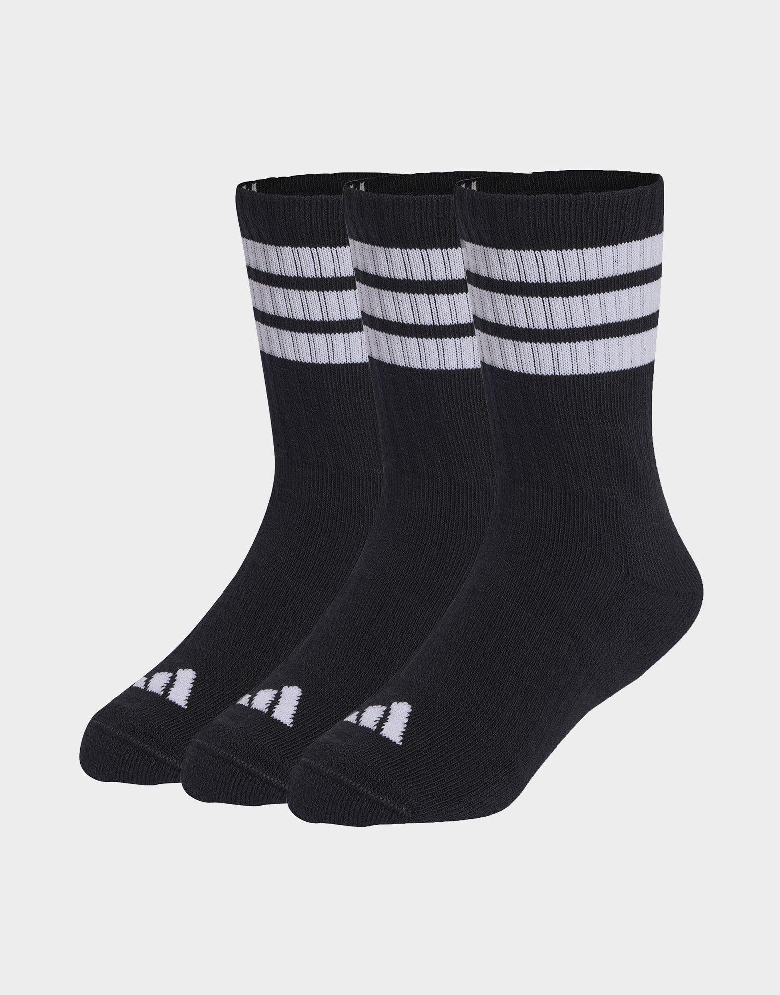 adidas Kids 3-stripes Cushioned Crew Socks 3 Pair Pack
