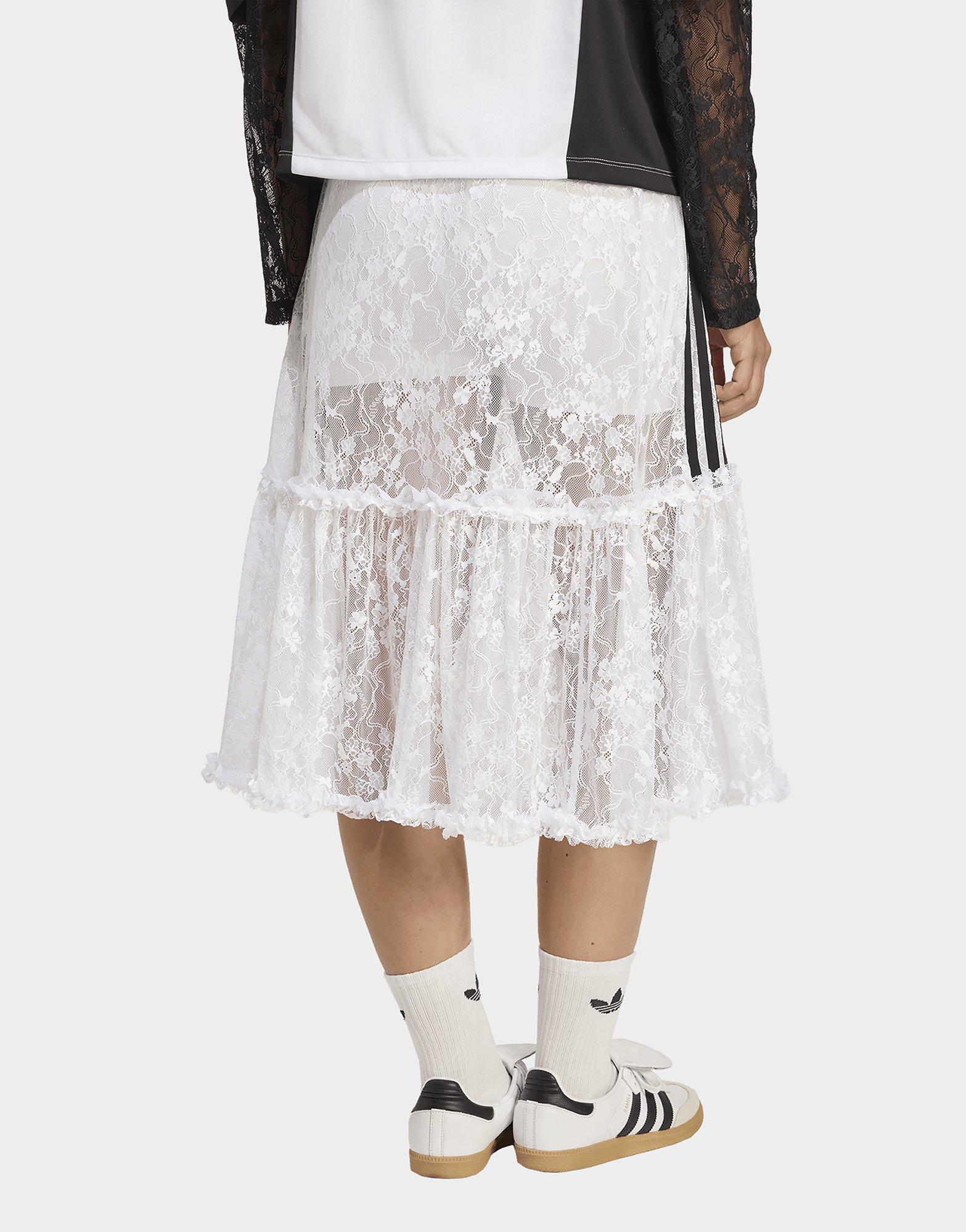 White adidas Originals Lace Skirt | JD Sports UK