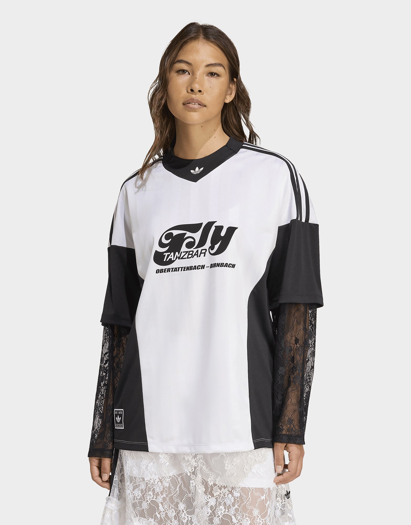 White adidas adidas Originals Longsleeve Lace Jersey | JD Sports UK