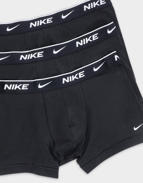Men Nike Everyday Cotton Stretch Trunks 3 Pack Black Grey Pink