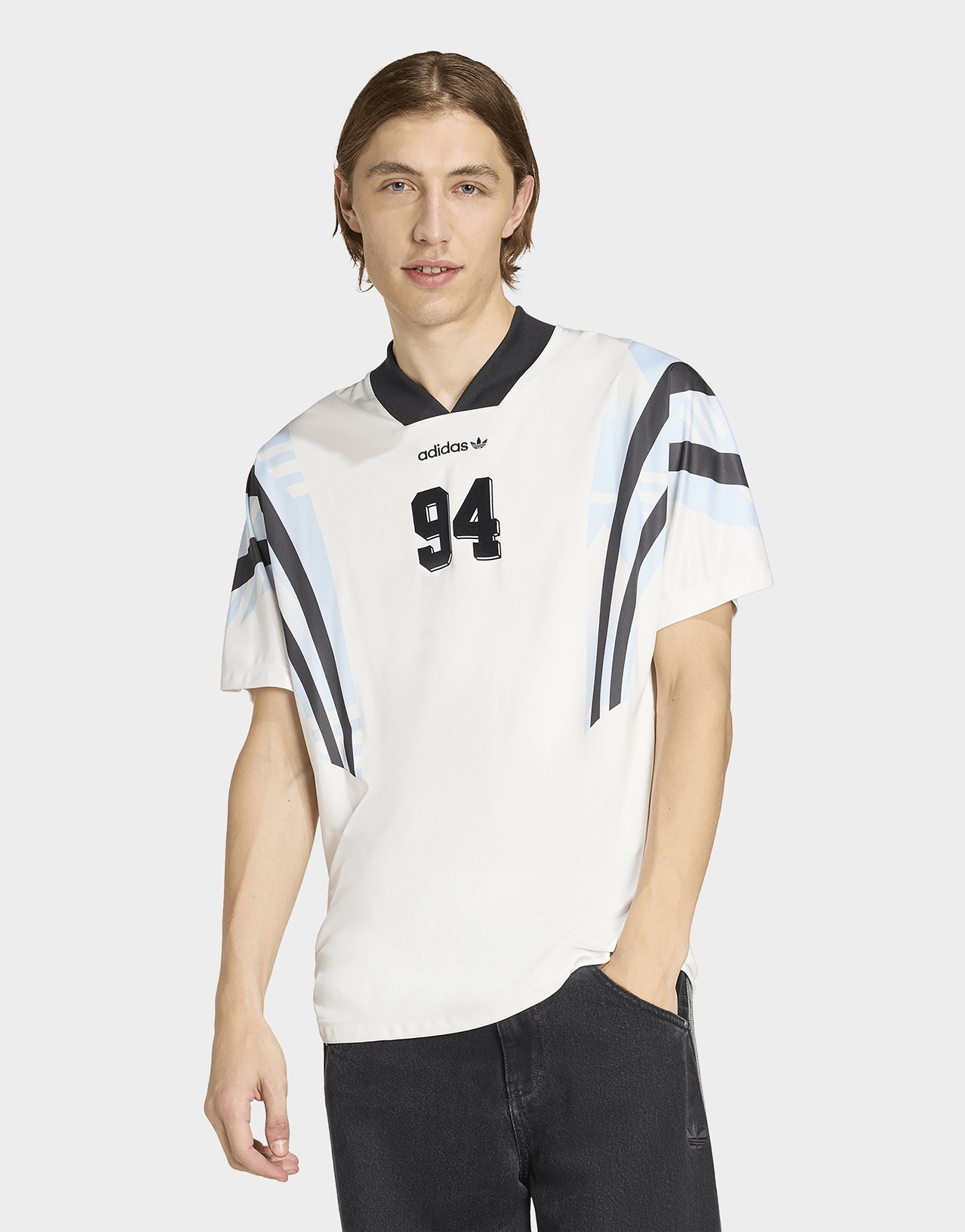 White adidas Originals SANTIAGO AOP INFILL JERSEY | JD Sports UK