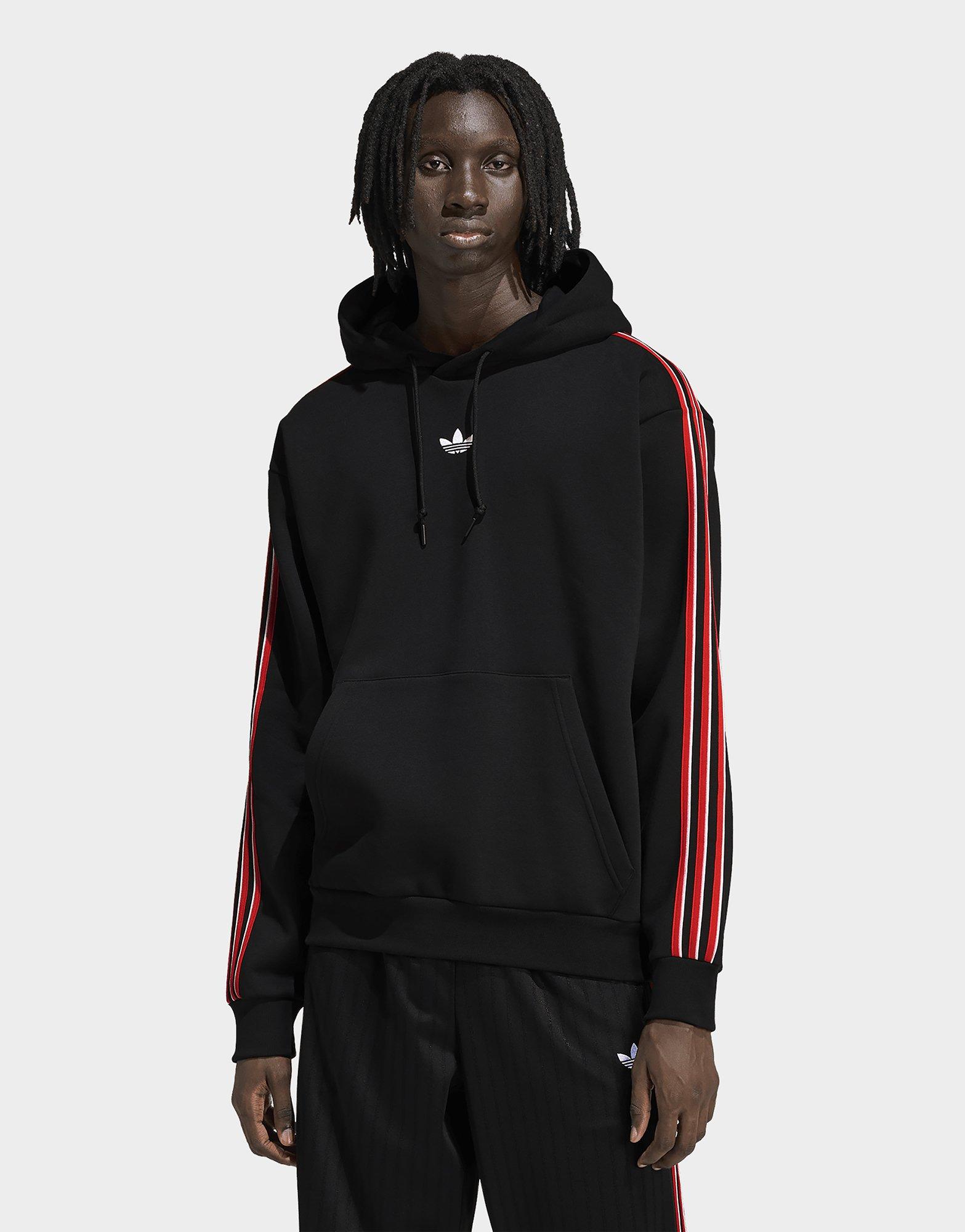 adidas SUDADERA CON CAPUCHA Y DISEÑO RIBETEADO DE 3 BANDAS