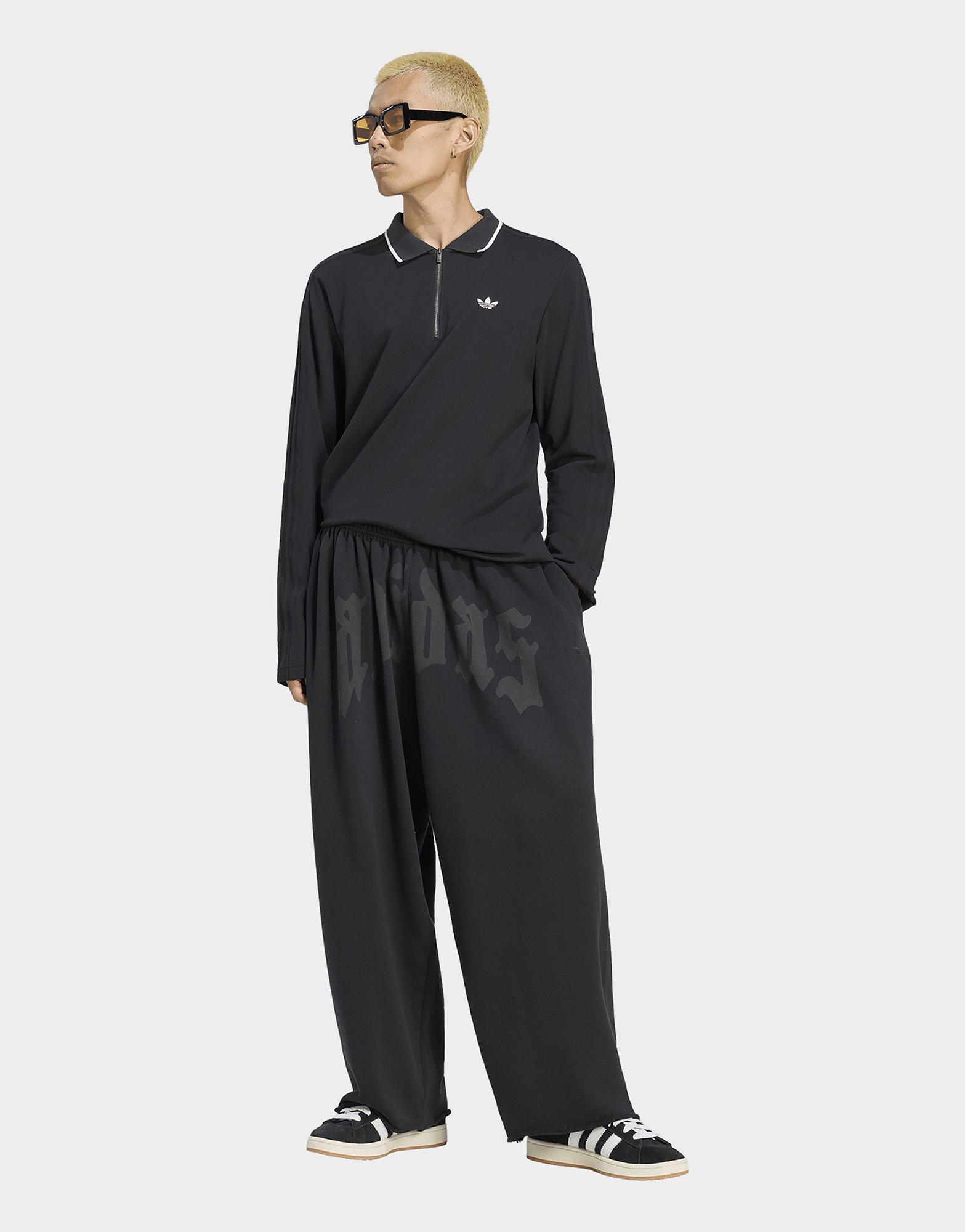 adidas Polo Manches Longues Côtelé Façonné 3 Bandes