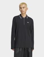 adidas 3 Stripes Engineered Rib Long Sleeve Polo Shirt
