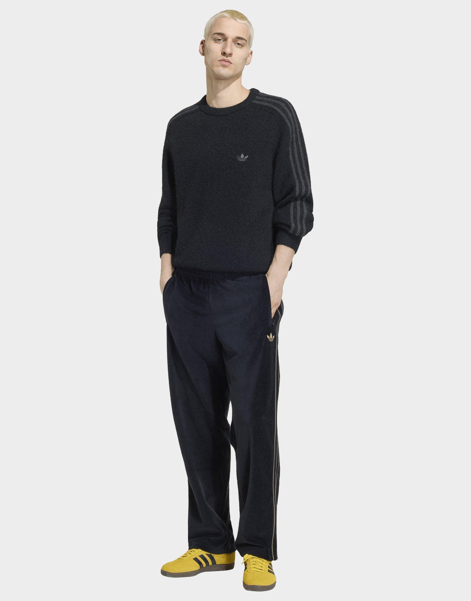 adidas 3 Streifen Sweatshirt, Fluffiger Strick, Rundhalsausschnitt
