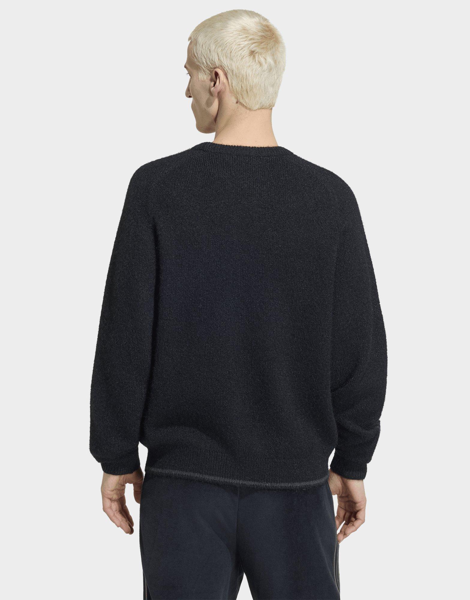 adidas 3 Streifen Sweatshirt, Fluffiger Strick, Rundhalsausschnitt