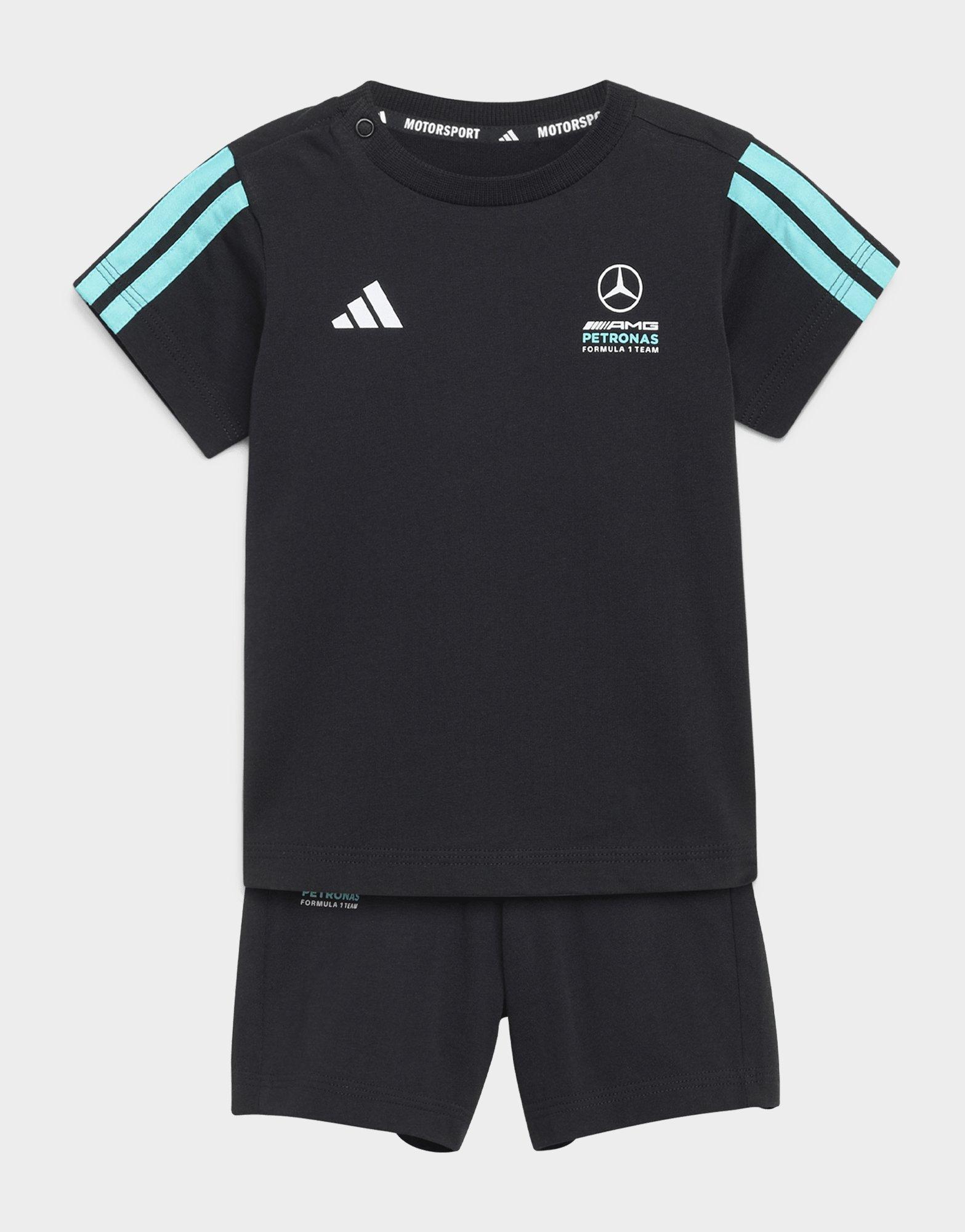 adidas TUTA JOGGER A MANICHE CORTE MERCEDES-AMG PETRONAS FORMULA 1 TEAM DNA NEONATO