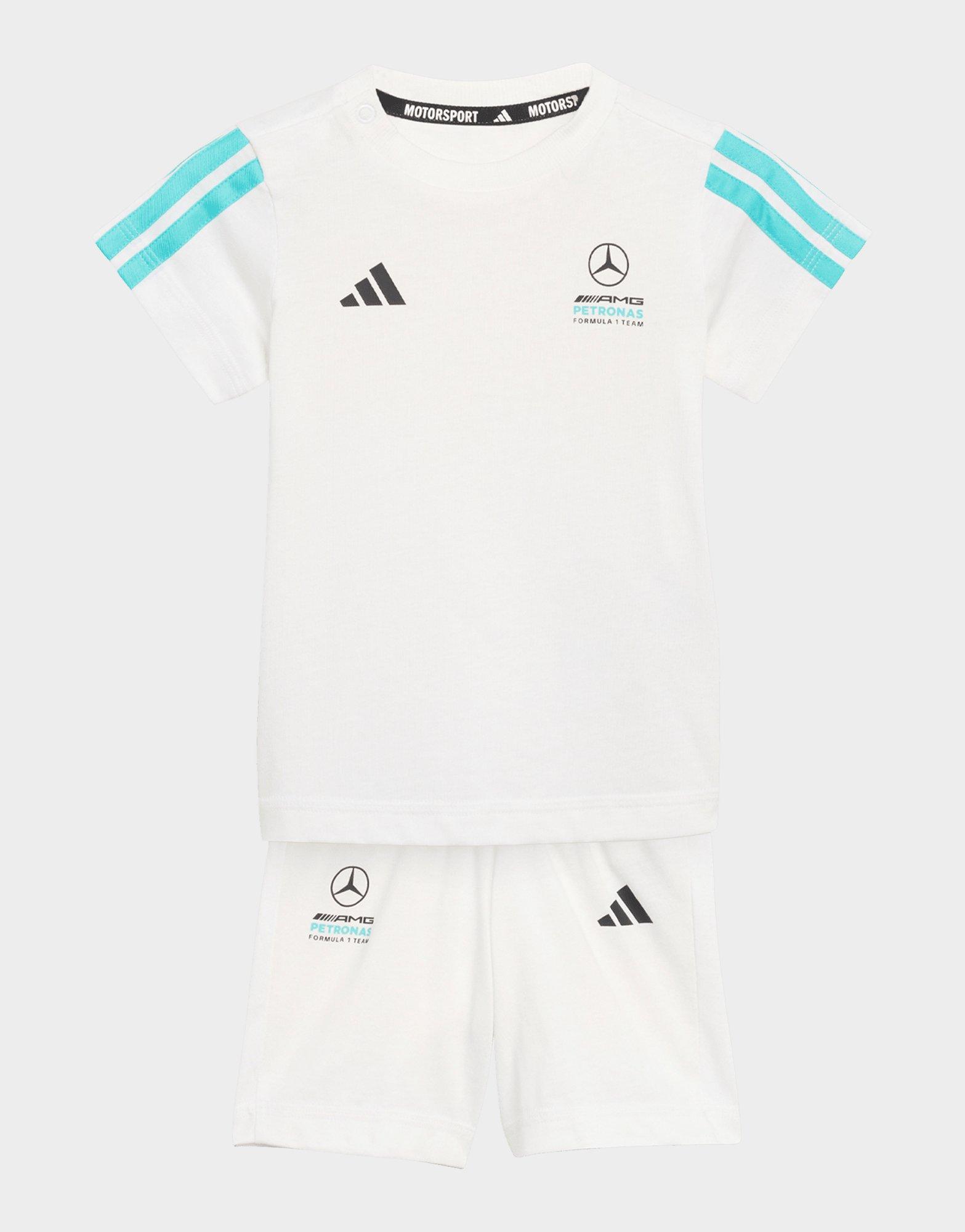 adidas TUTA JOGGER A MANICHE CORTE MERCEDES-AMG PETRONAS FORMULA 1 TEAM DNA NEONATO