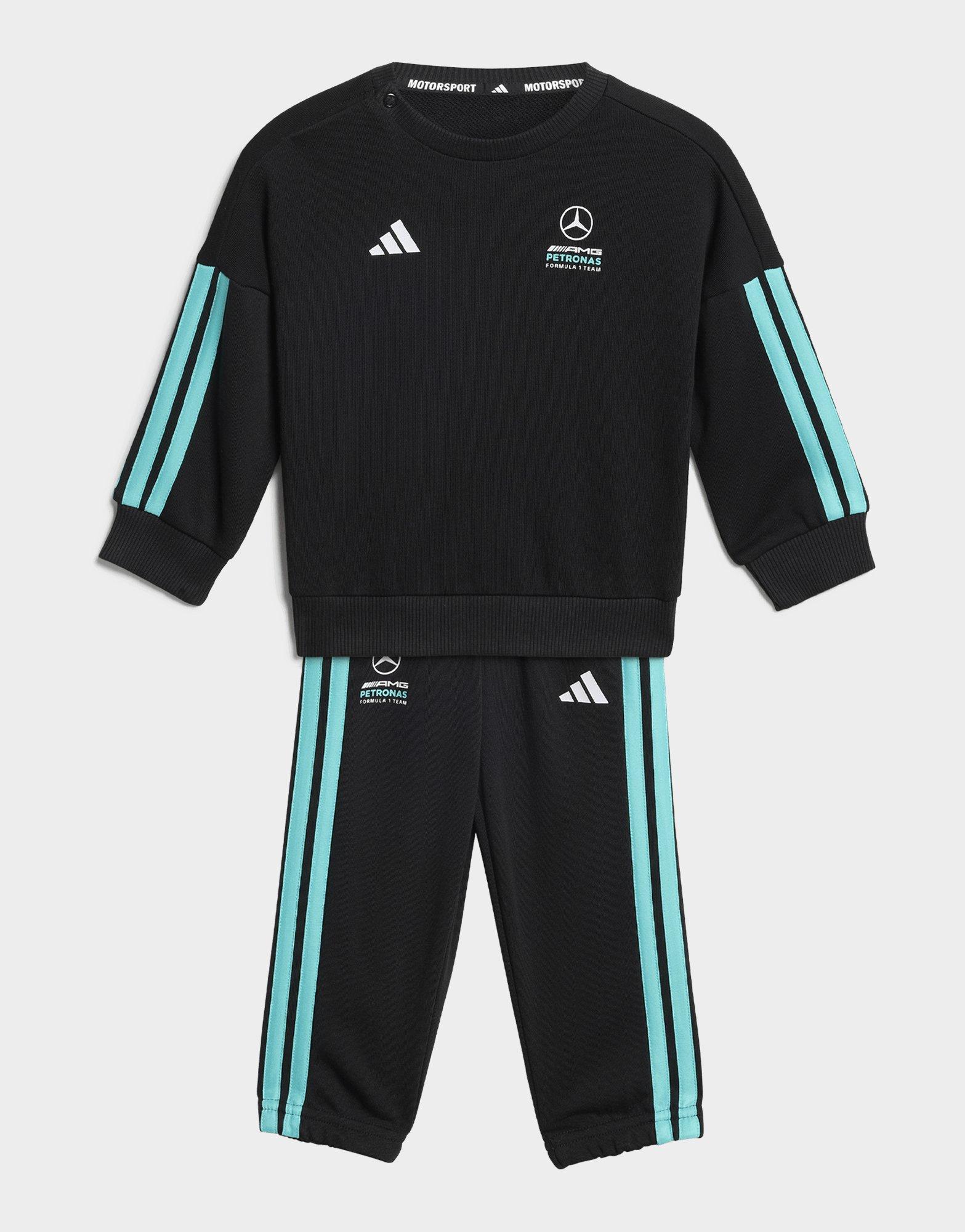 adidas TUTA JOGGER A MANICHE LUNGHE MERCEDES-AMG PETRONAS FORMULA 1 TEAM DNA NEONATO