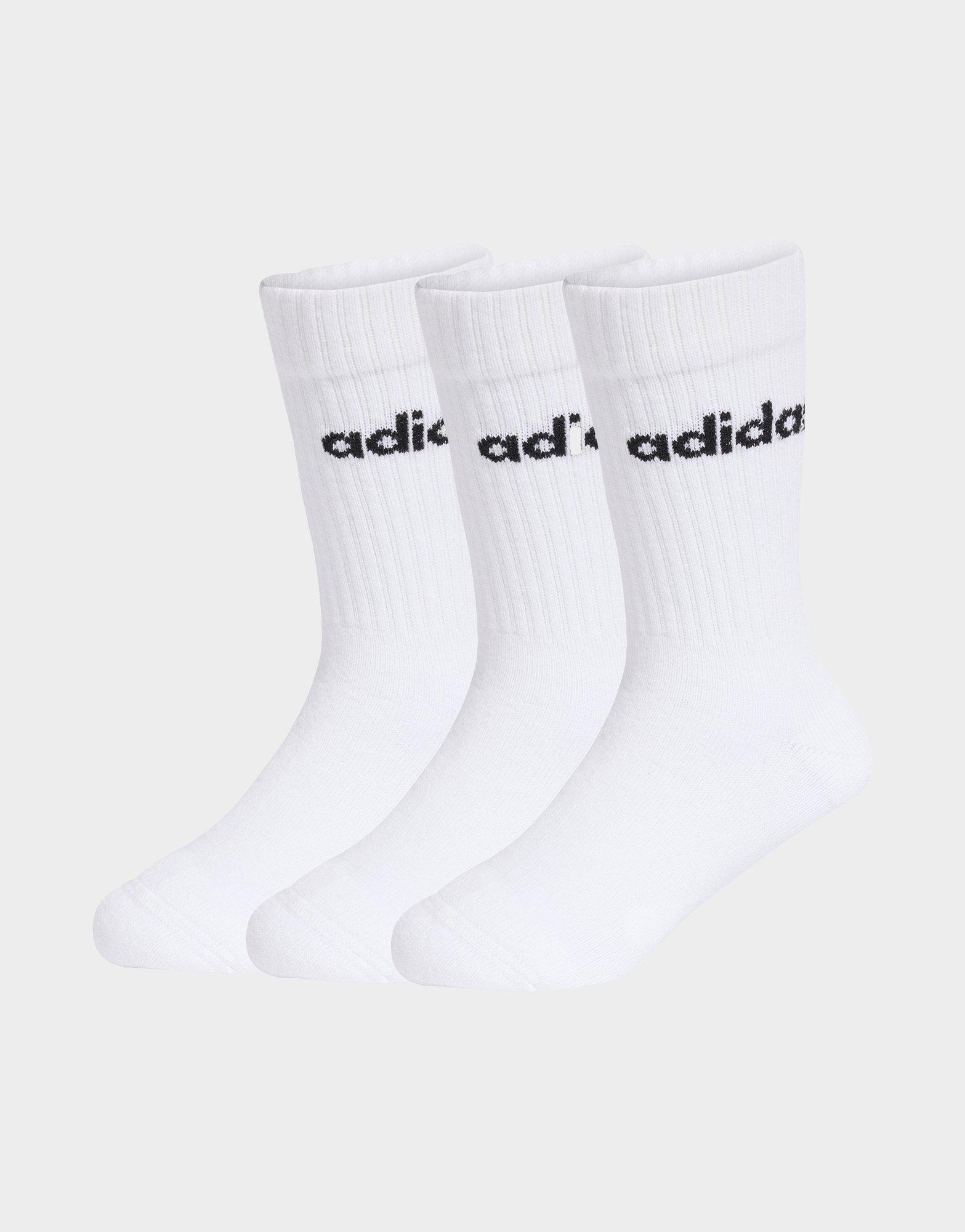 adidas Linear Kids Crew 3 Pairs Per Pack Socks