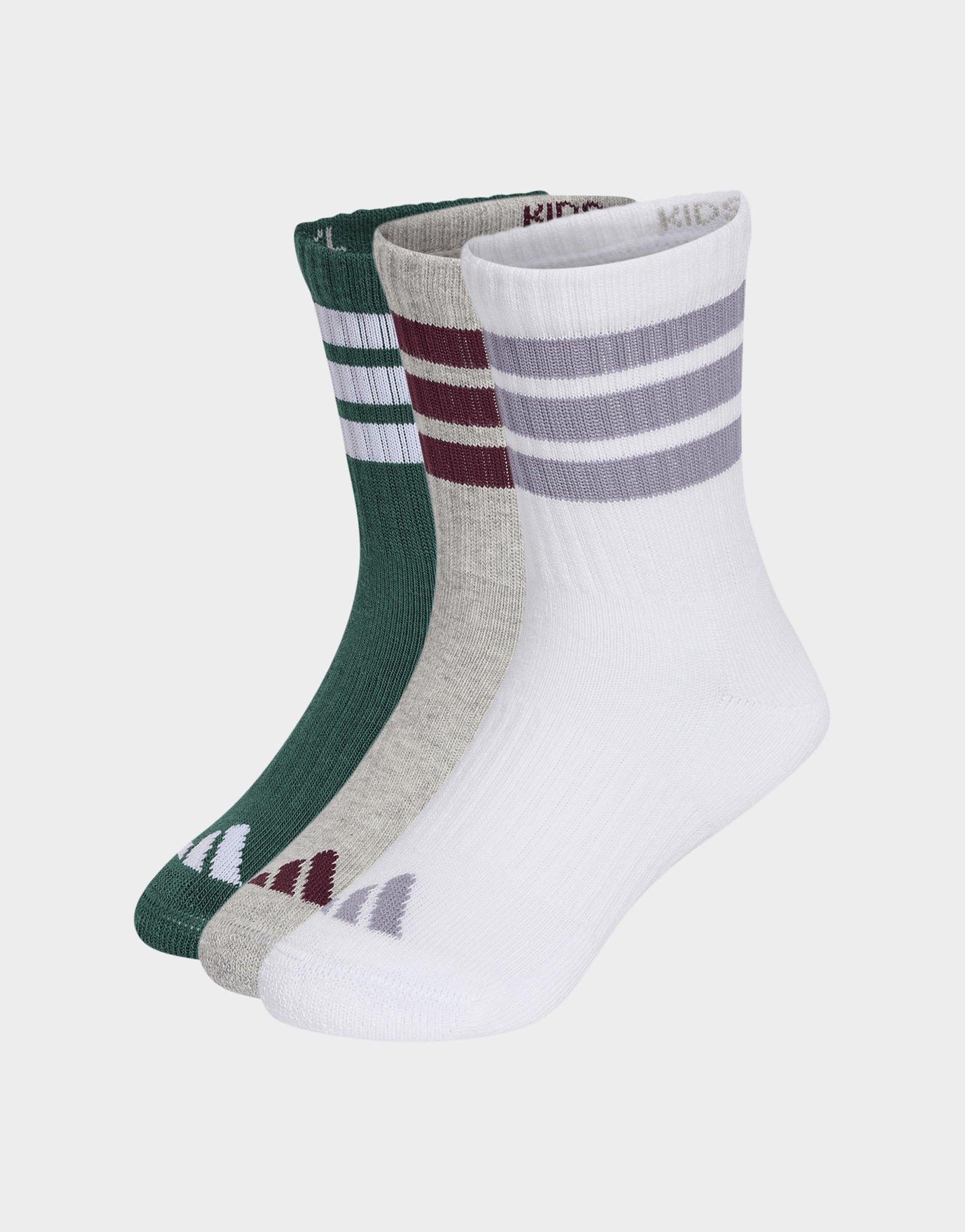 adidas Kids 3-stripes Cushioned Crew Socks 3 Pair Pack