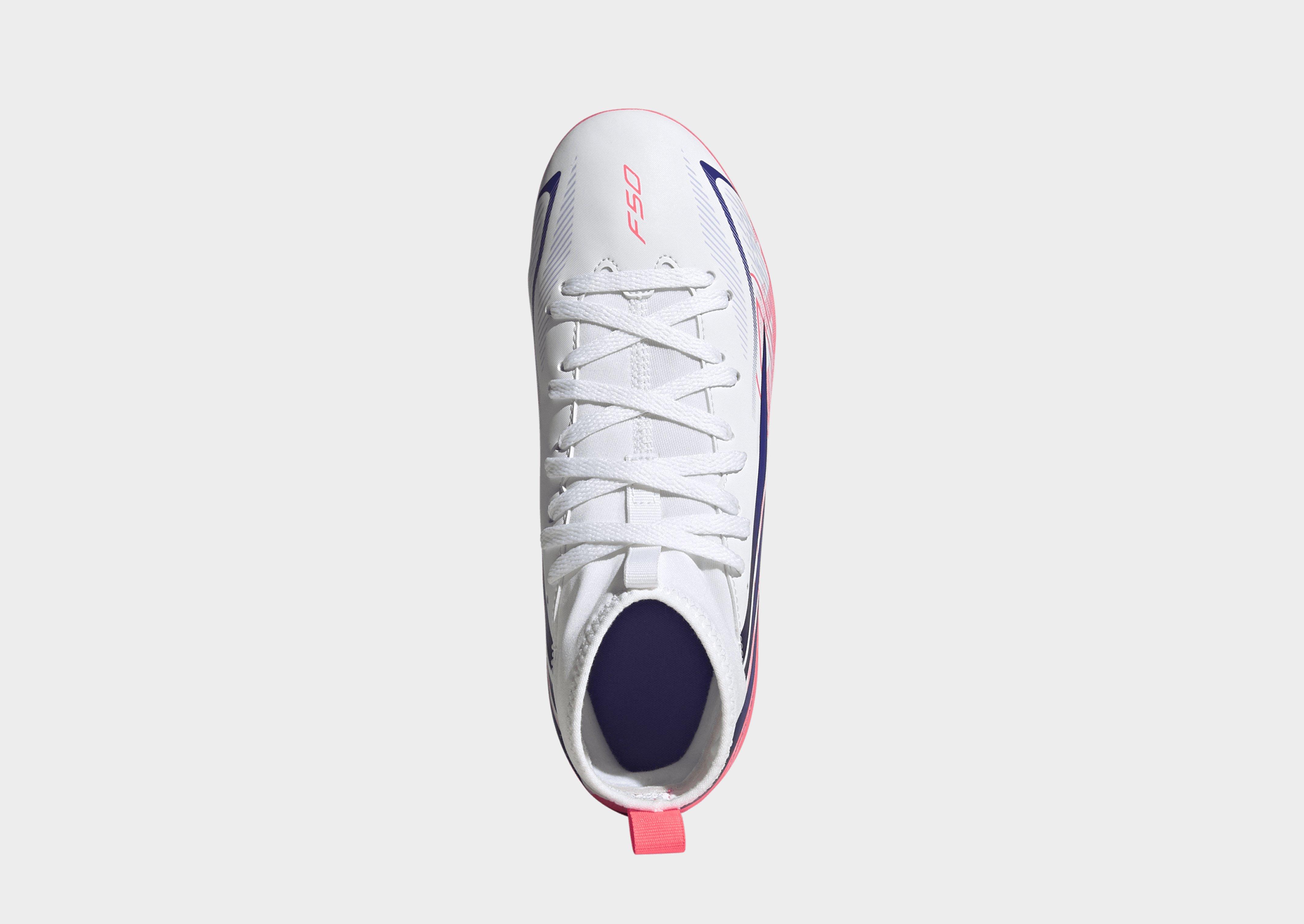 adidas F50 Hyperfast Club Kids Fußballschuh, feste Böden/gemischte Böden, halbhoch geschnitten