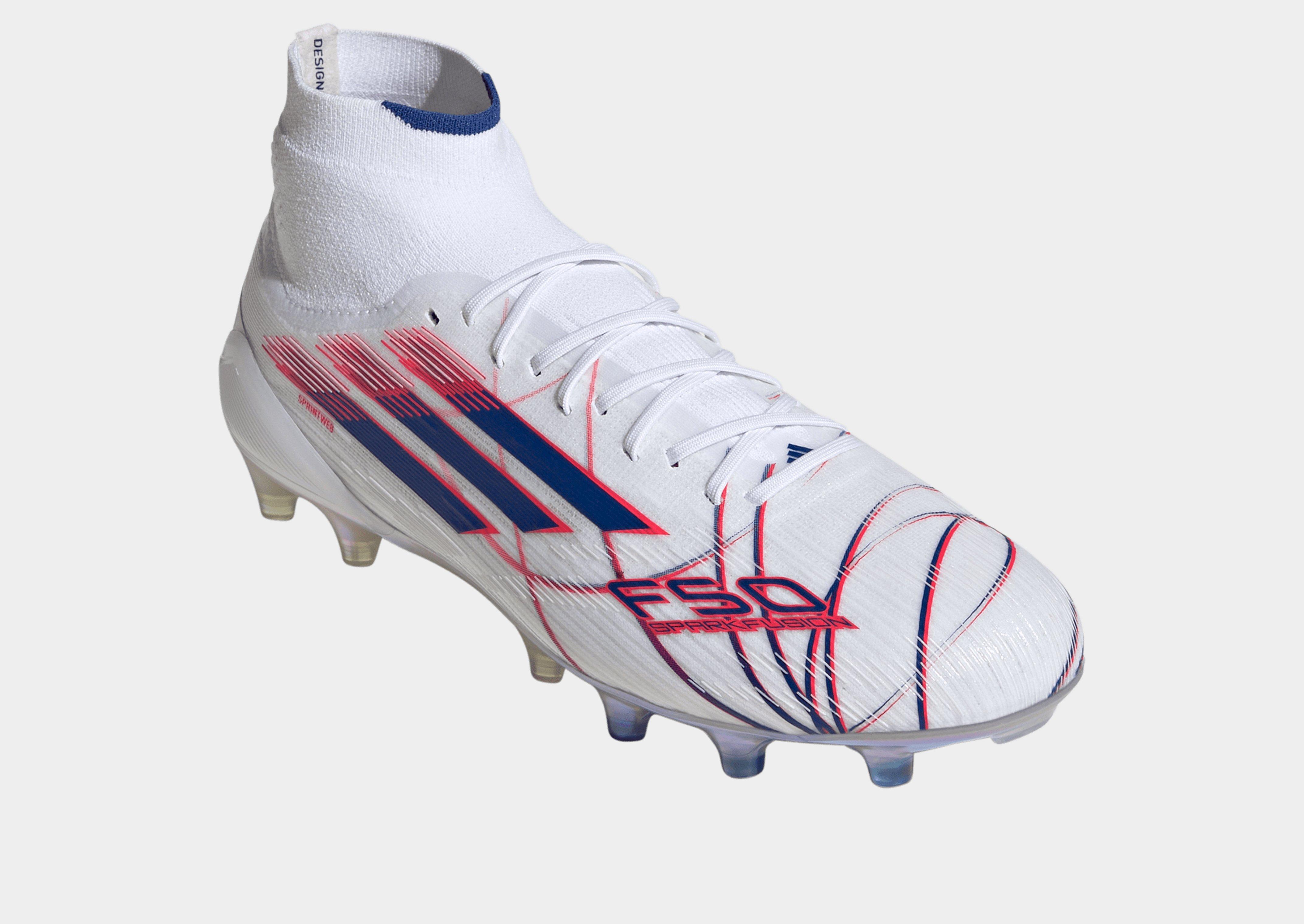 adidas Bota de fútbol F50 SPARKFUSION ELITE Womens de media caña para césped natural seco o artificial