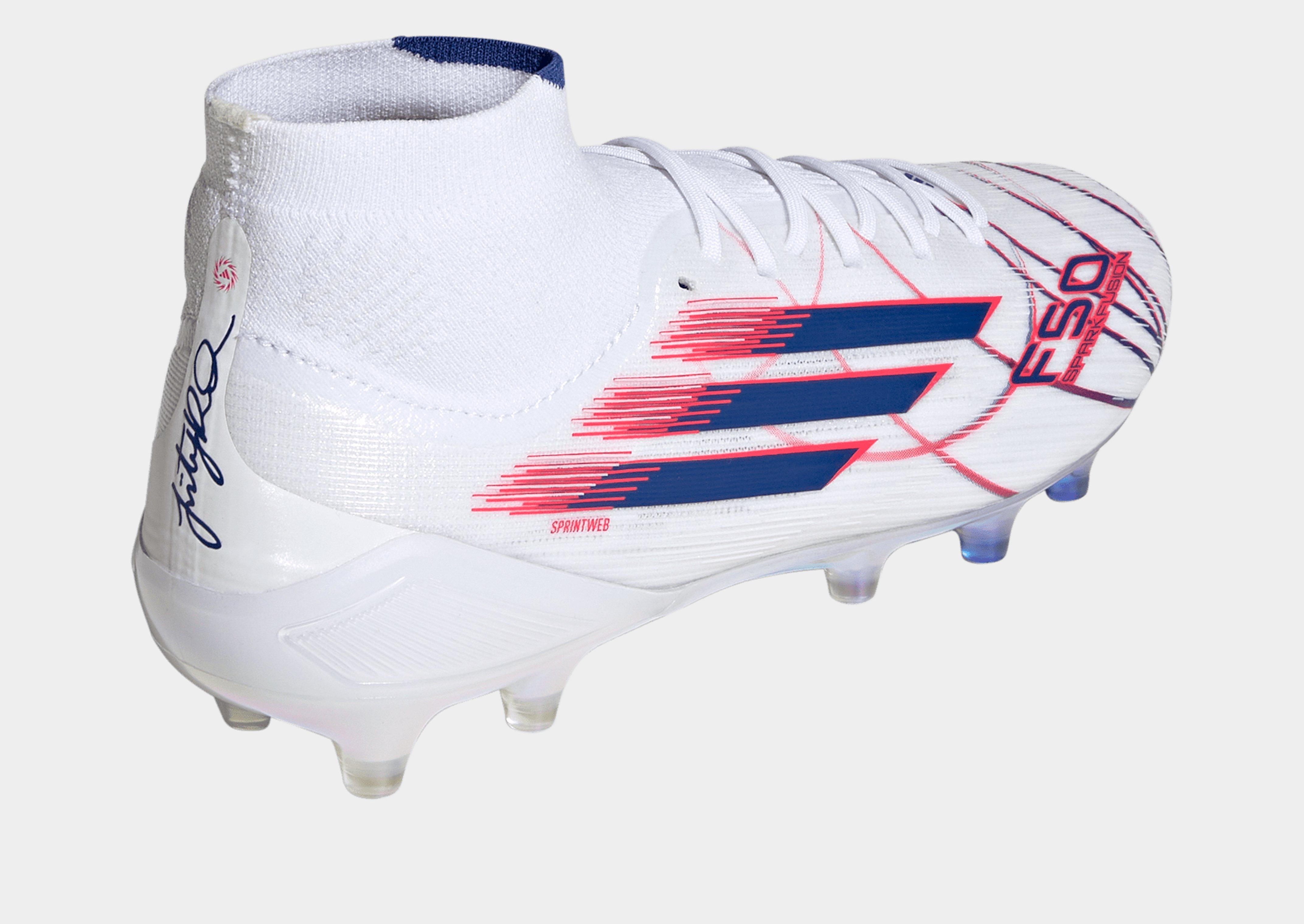 adidas Bota de fútbol F50 SPARKFUSION ELITE Womens de media caña para césped natural seco o artificial