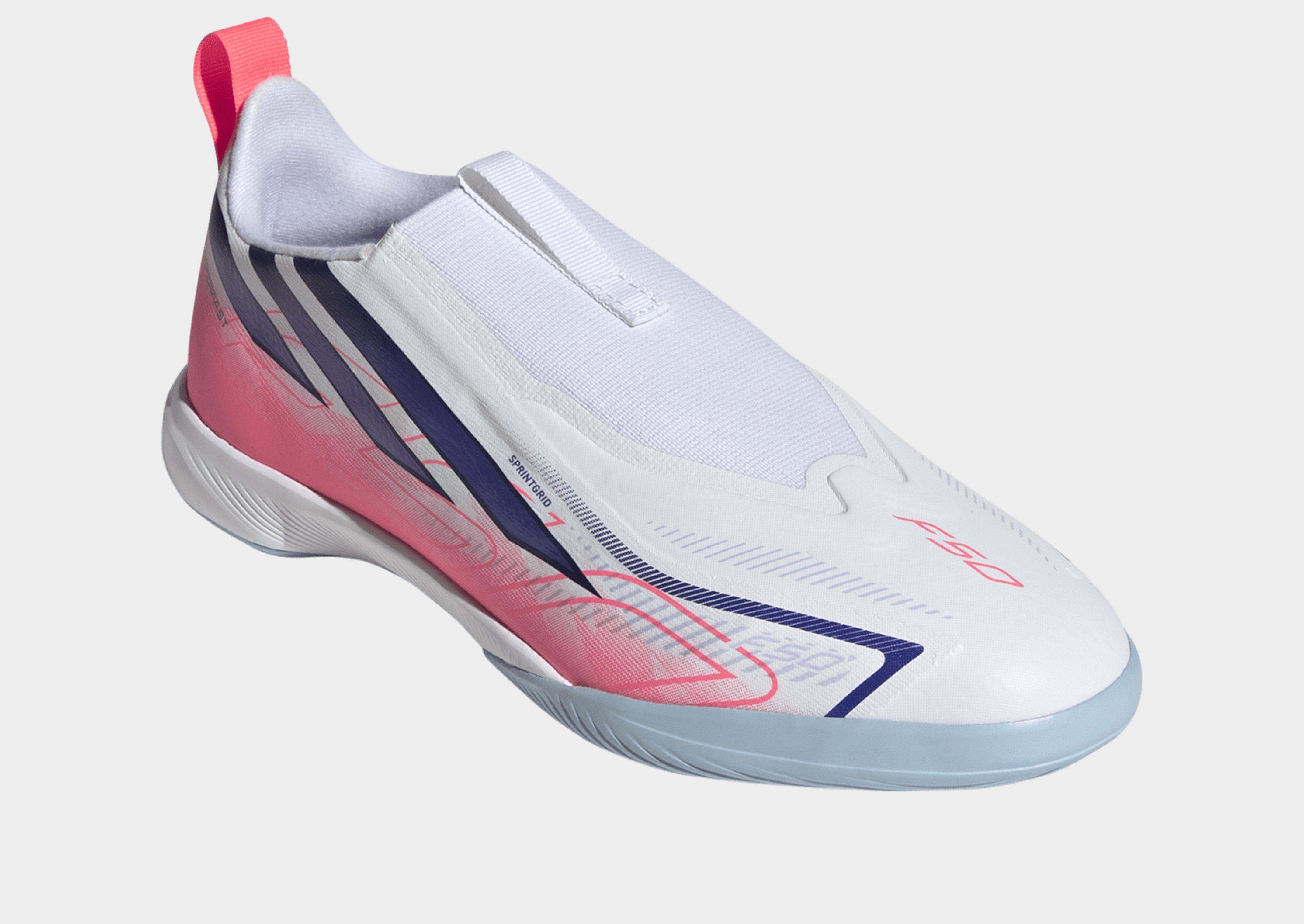 adidas F50 Hyperfast League Kids Fußballschuh, Halle, ohne Schnürsenkel