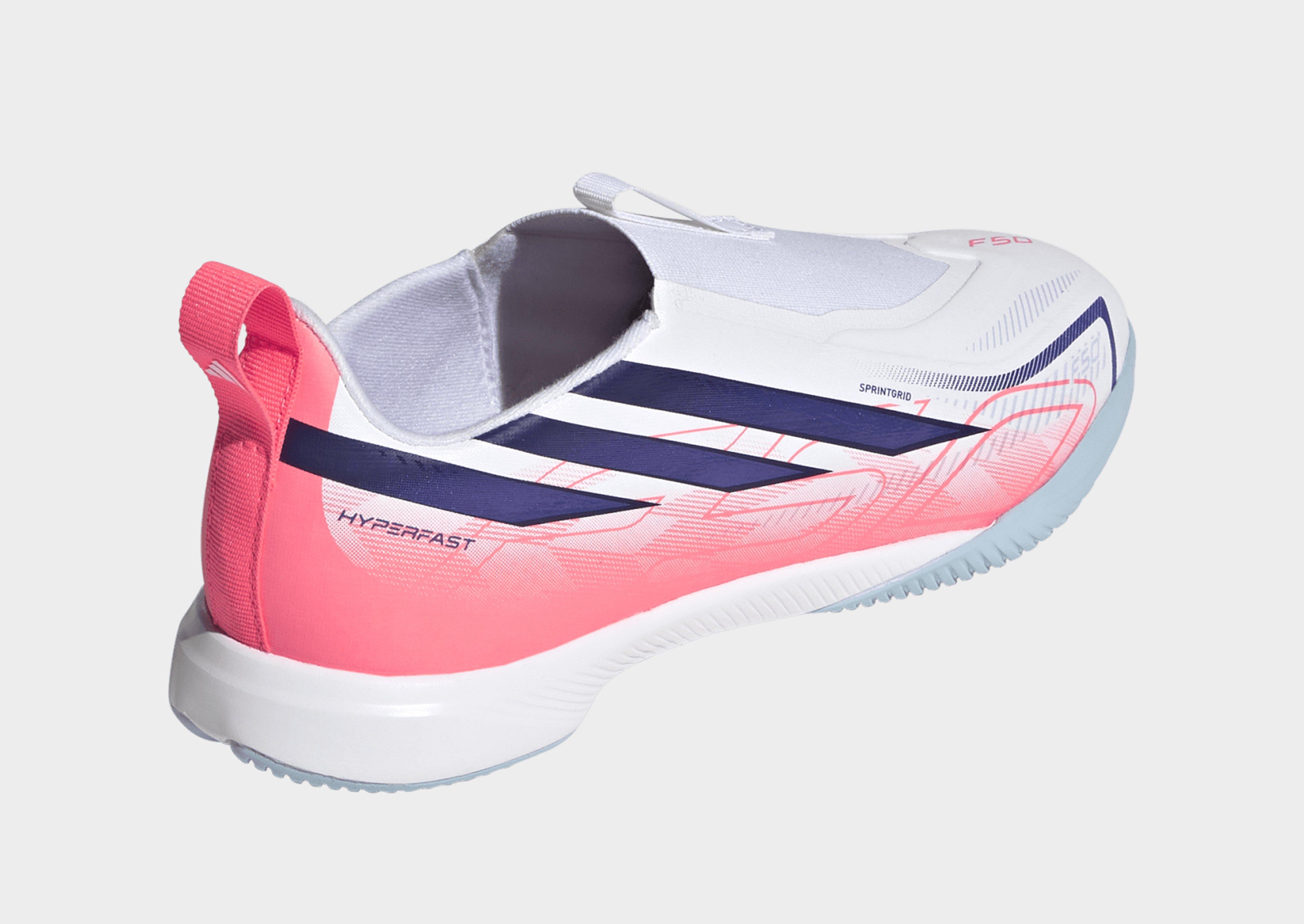 adidas F50 Hyperfast League Kids Fußballschuh, Halle, ohne Schnürsenkel