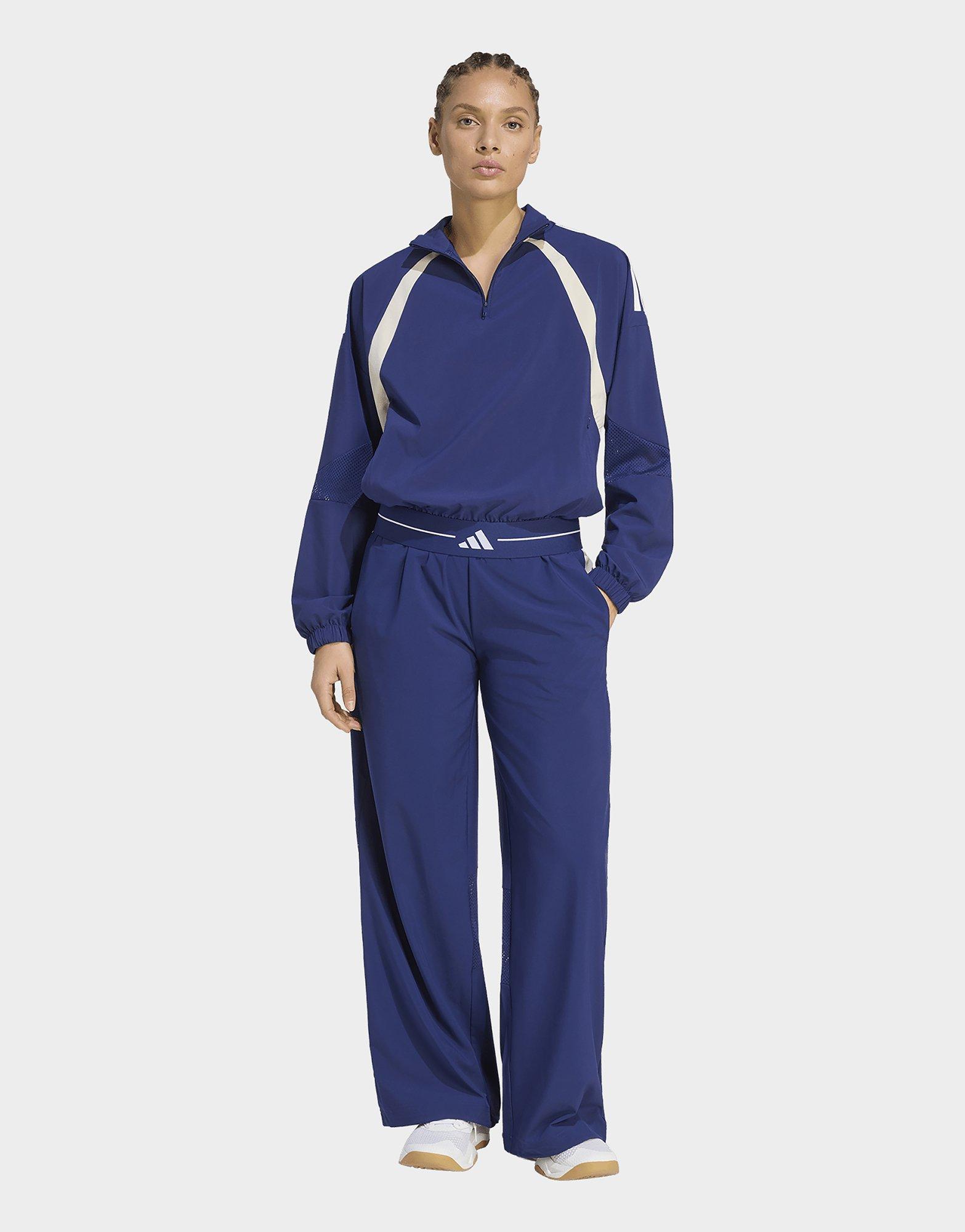 adidas Veste De Survêtement 1/4 Zip Toile Color Block 3 Bandes Hyperglam