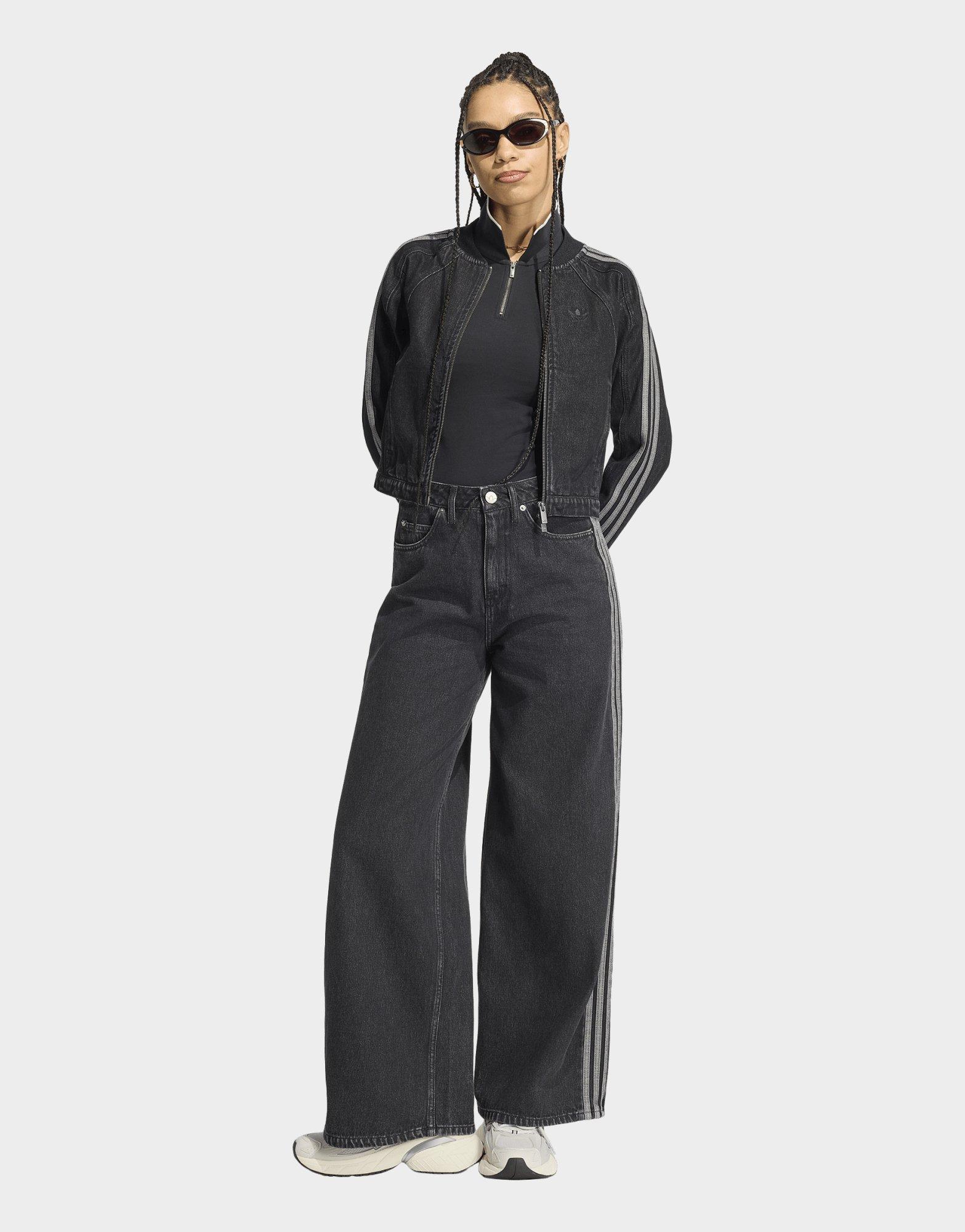 adidas Jeanshose, Hoher Bund, Weites Bein