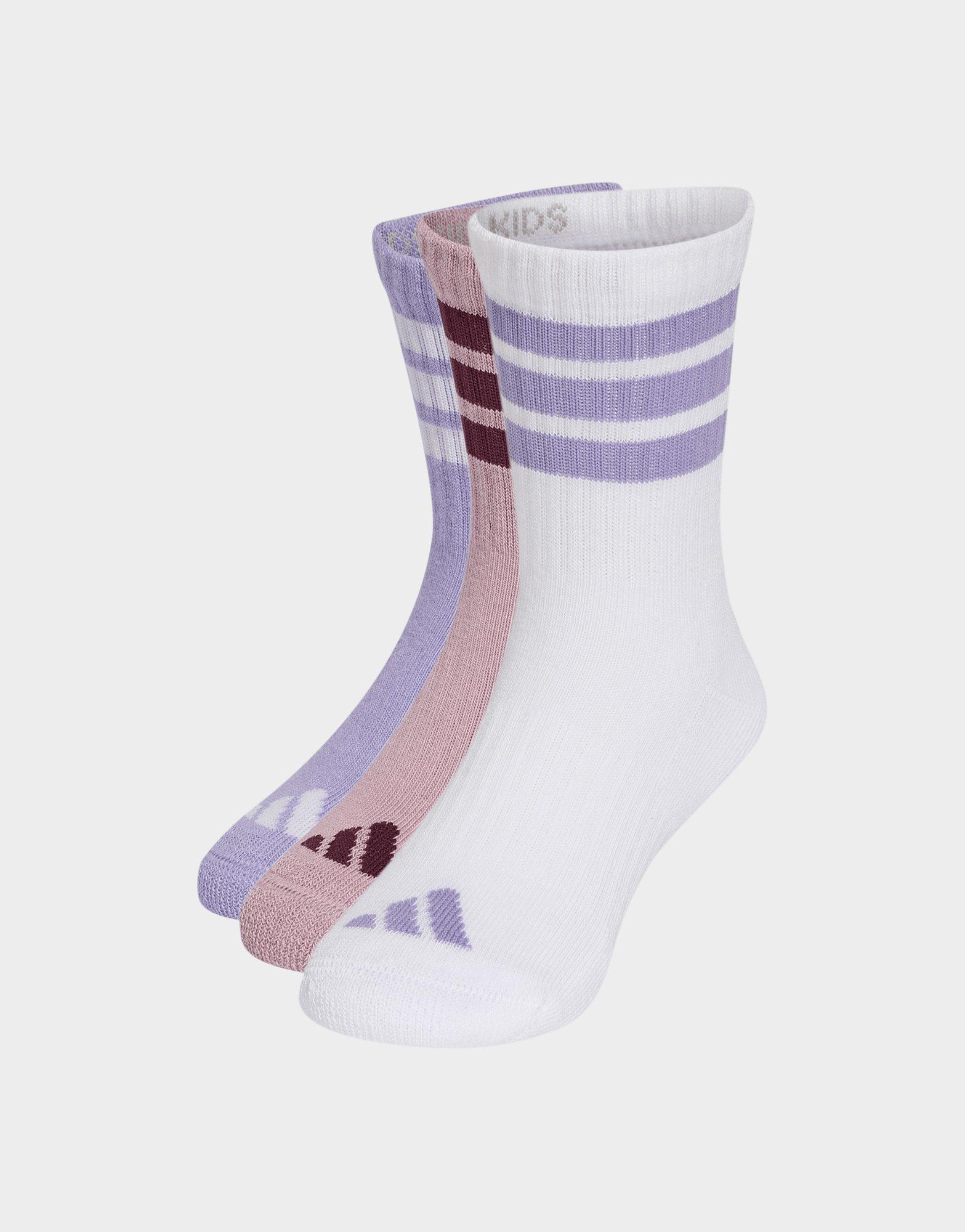 adidas Kids 3-stripes Cushioned Crew Socks 3 Pair Pack