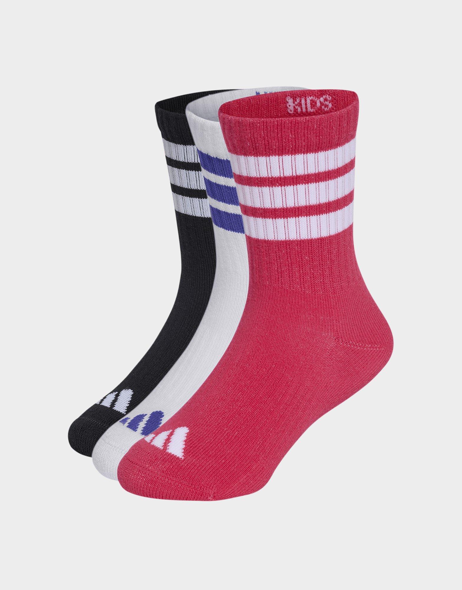 adidas Kids 3-stripes Cushioned Crew Socks 3 Pair Pack