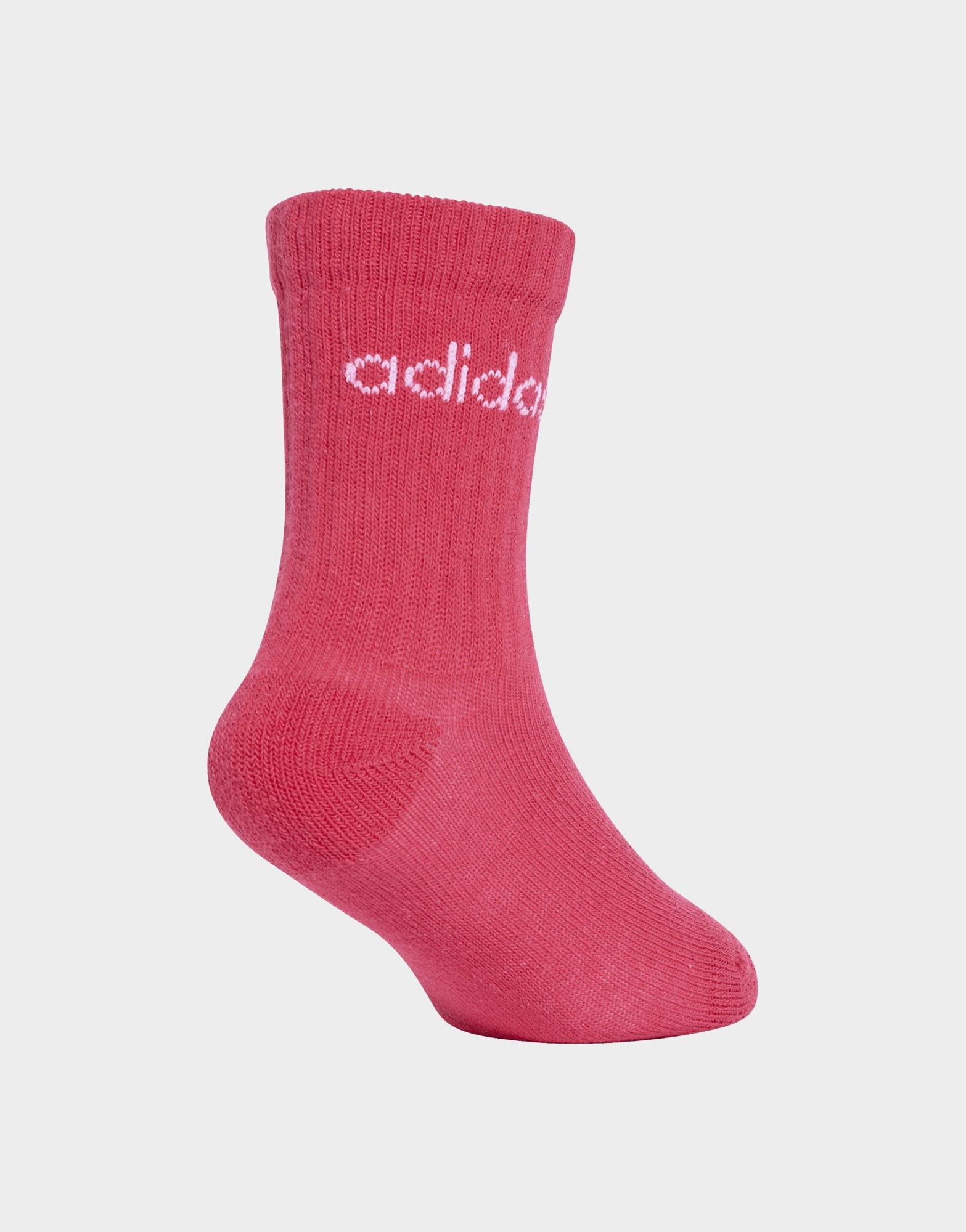 adidas Linear Kids Crew 3 Pairs Per Pack Socks