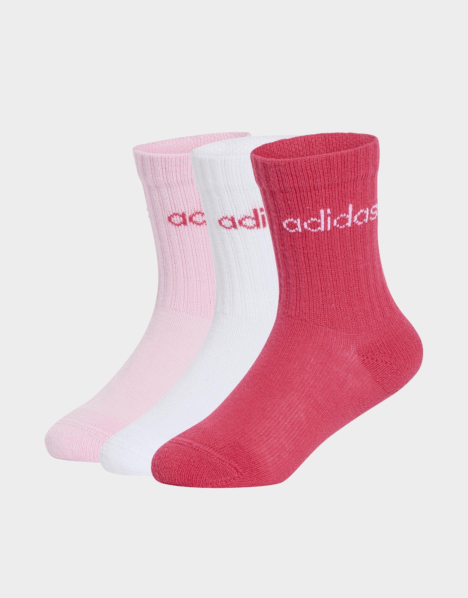 adidas Linear Kids Crew 3 Pairs Per Pack Socks