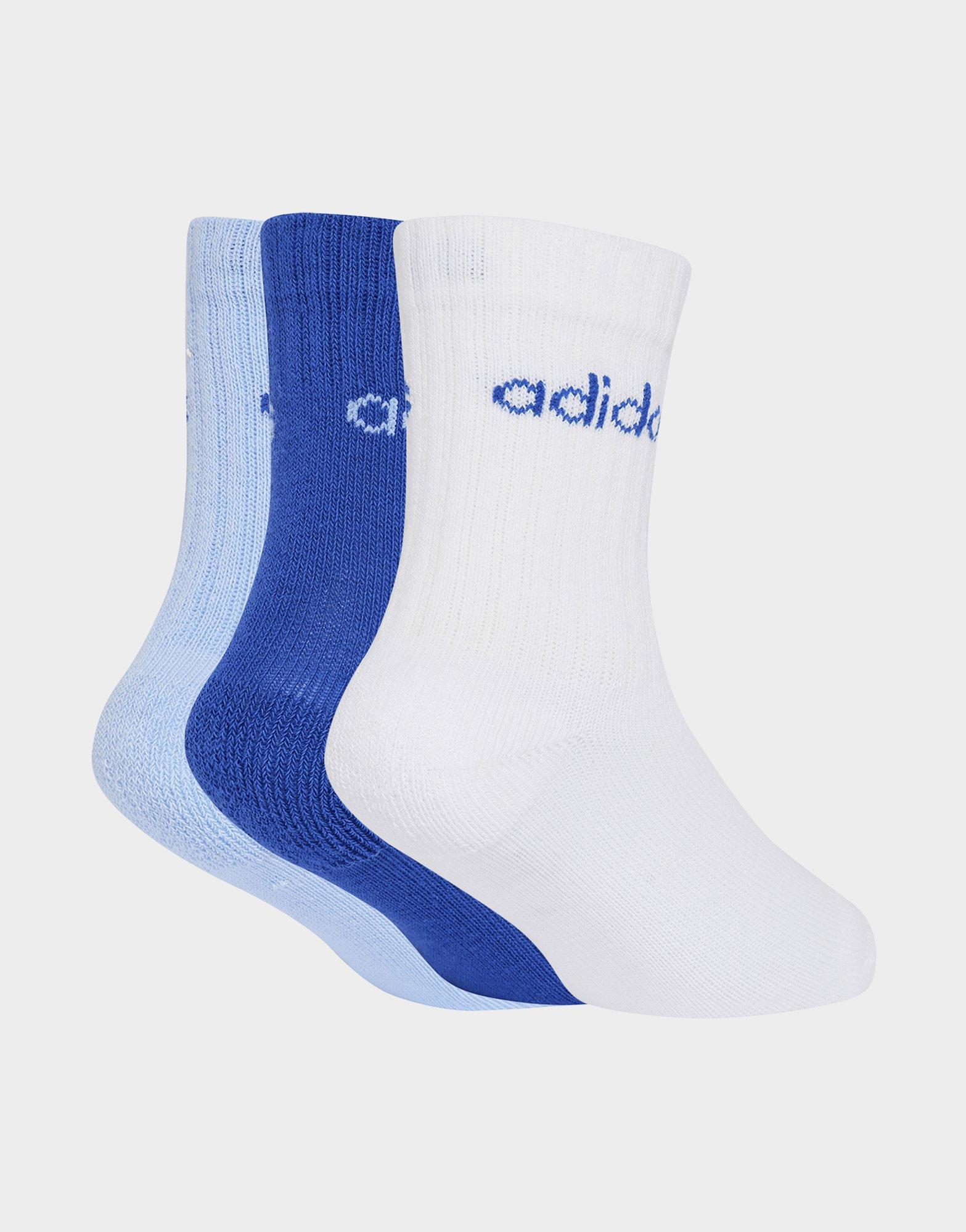 adidas Linear Kids Crew 3 Pairs Per Pack Socks