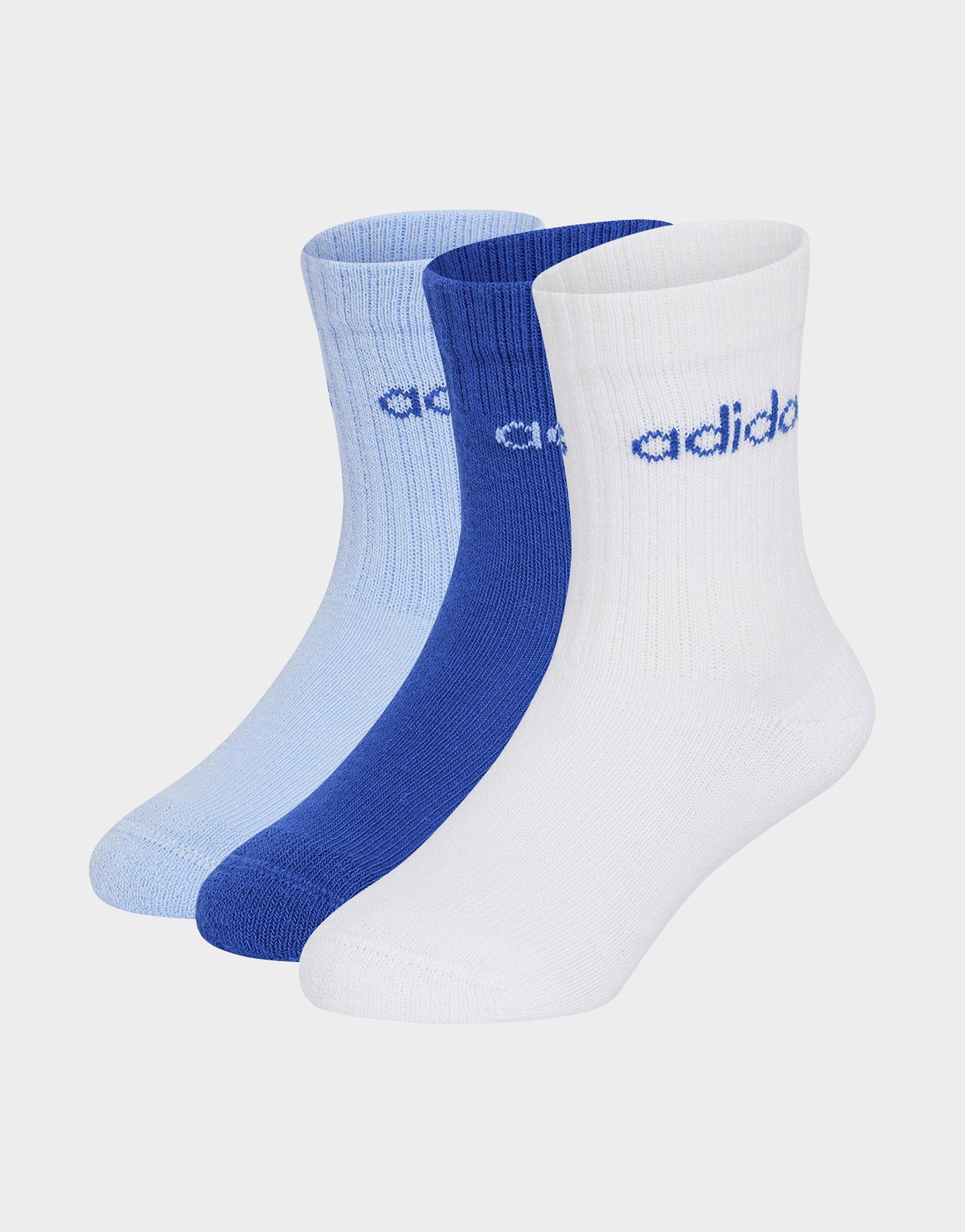 adidas Linear Kids Crew 3 Pairs Per Pack Socks