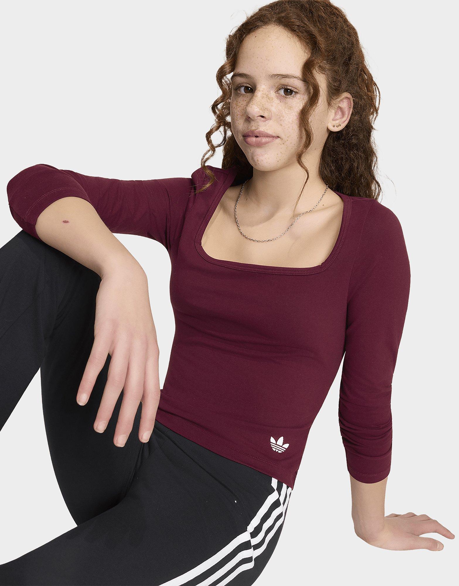 adidas T-shirt, Schmal Geschnitten, Eckiger Ausschnitt, Langärmlig