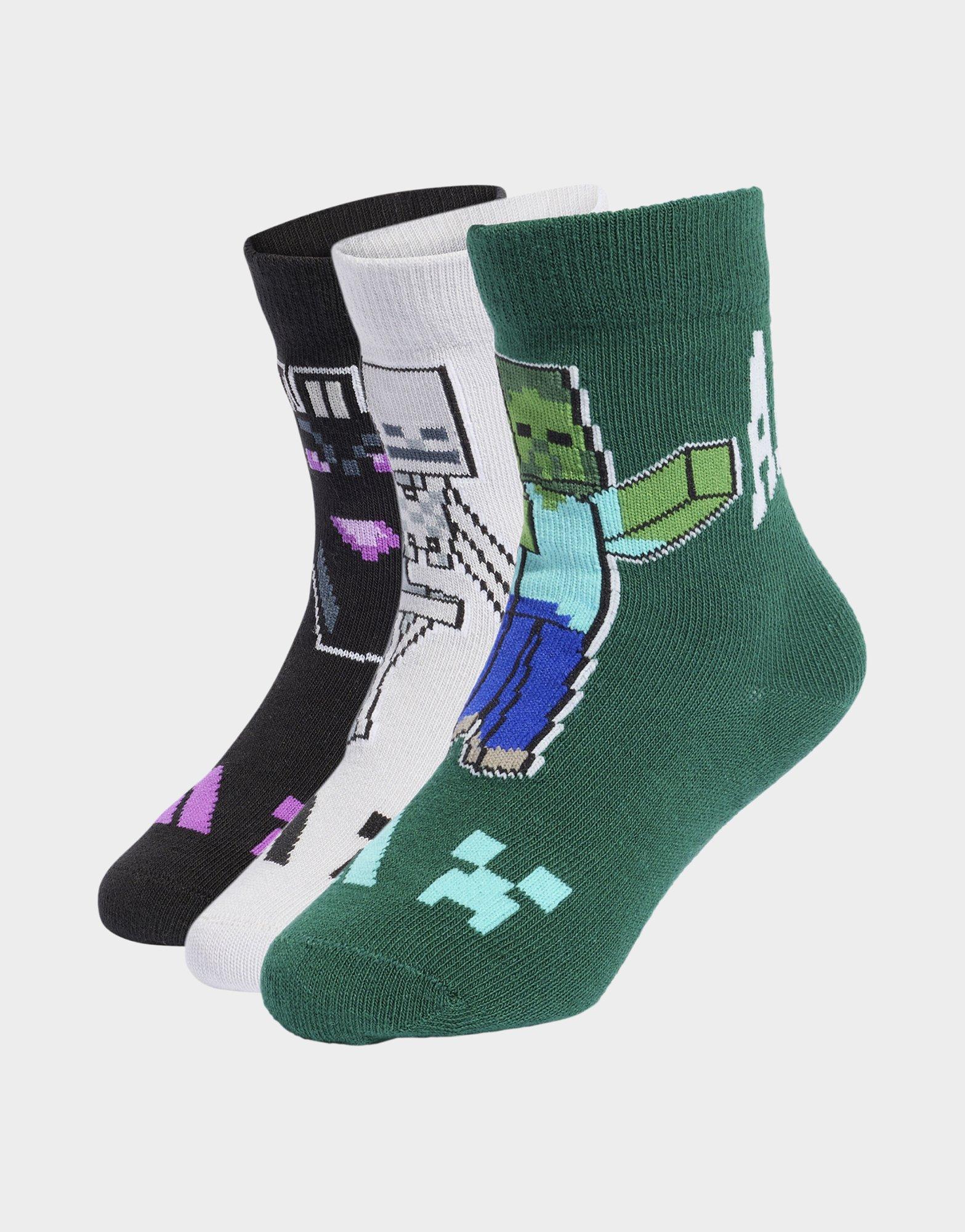 adidas Minecraft Kids 3 Pairs Per Pack Socks
