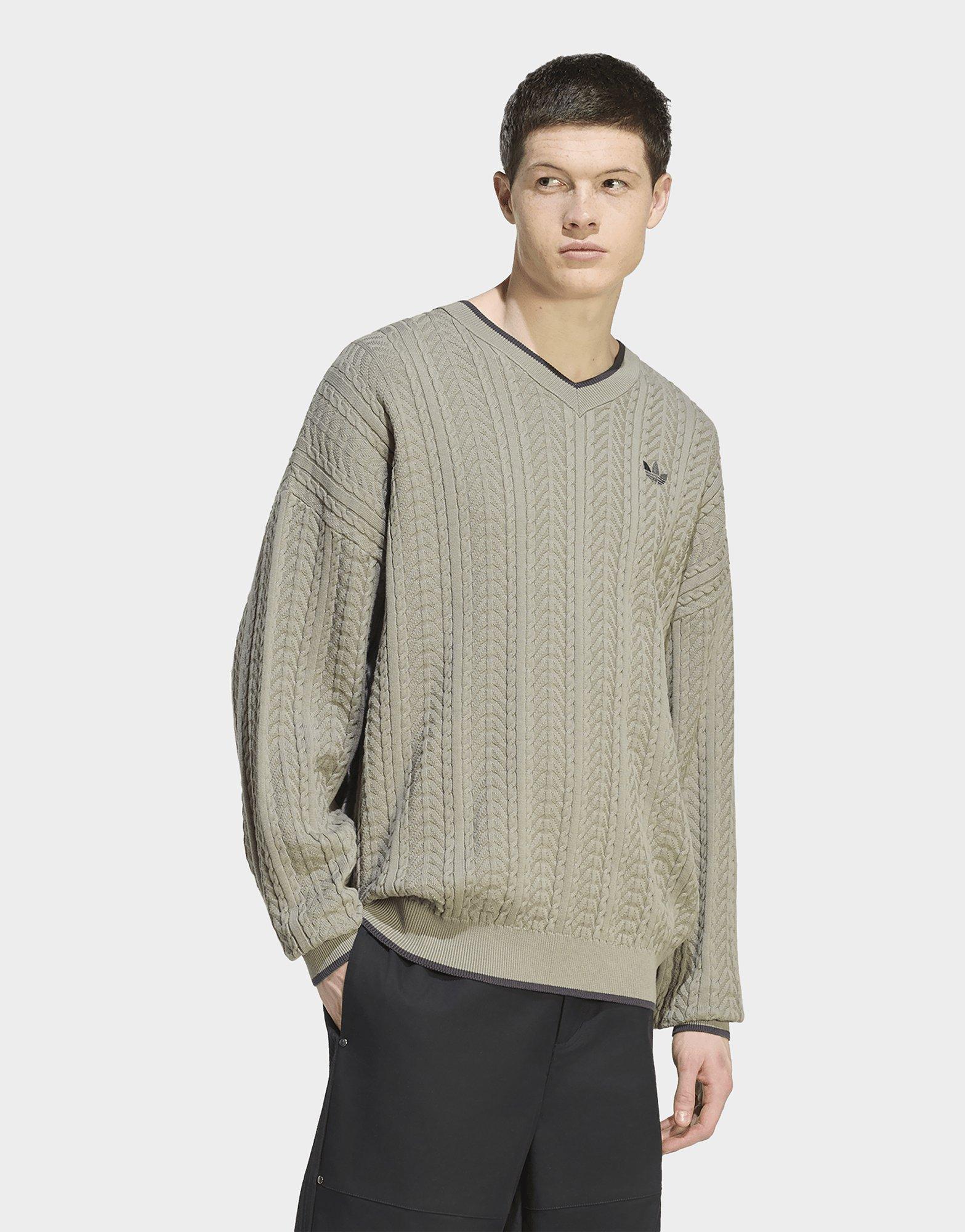 adidas Cable Knit V-neck Sweater