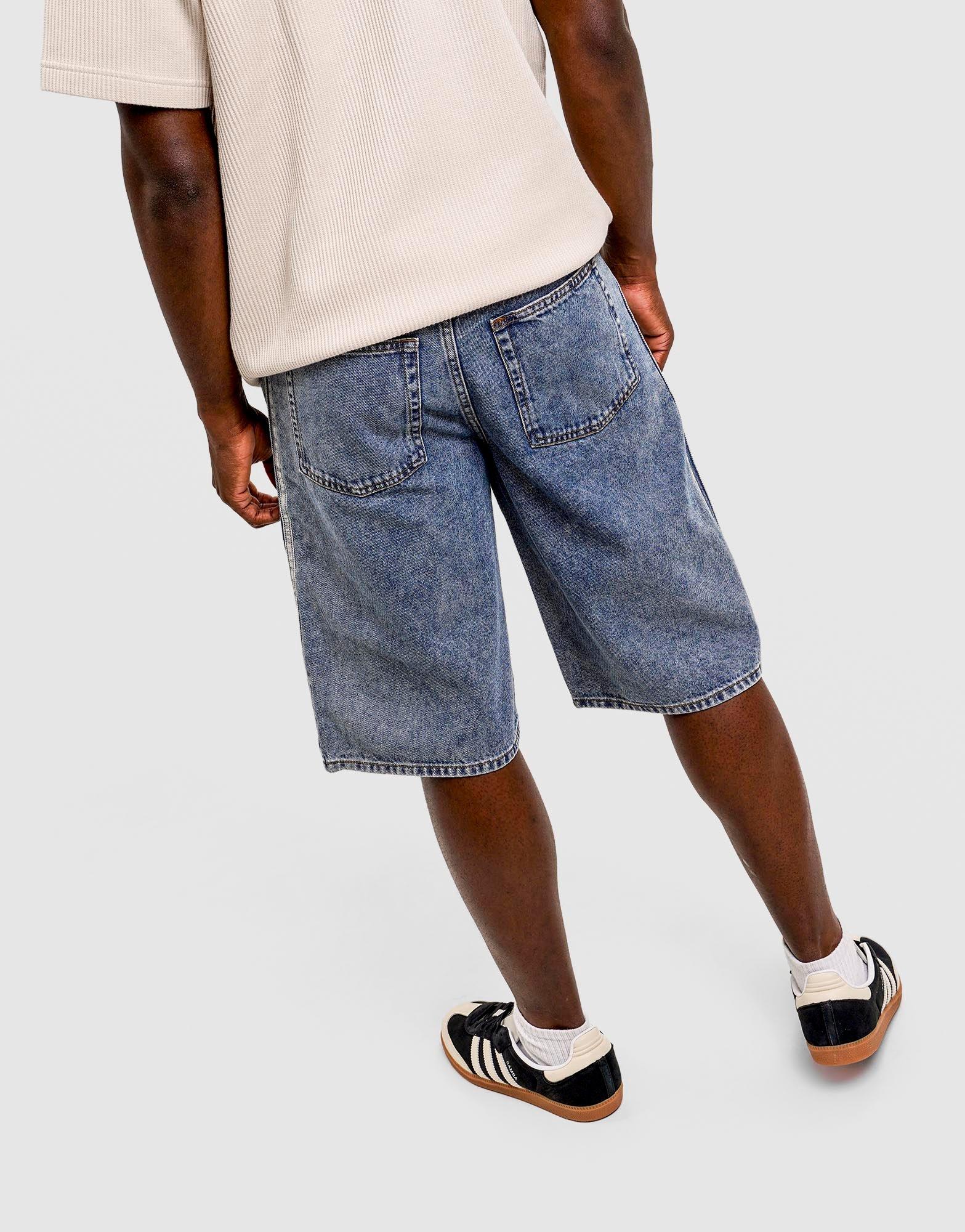 adidas Firebird Adicolor Denim-jorts Mittelhoher Bund Bein Gerade Geschnitten