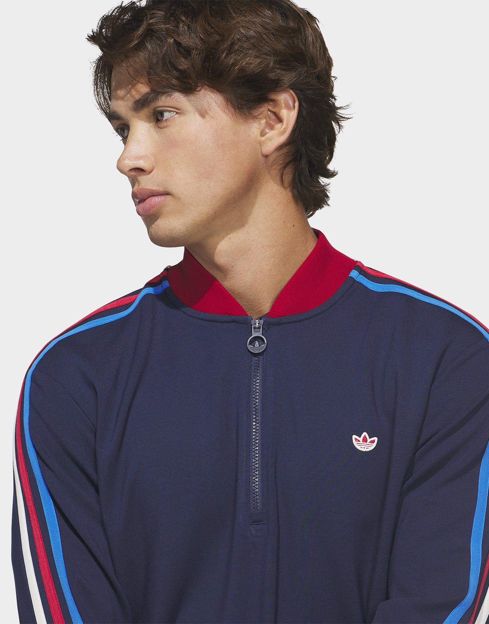 adidas Sweat-shirt À Zip 1/4 3 Bandes Originals