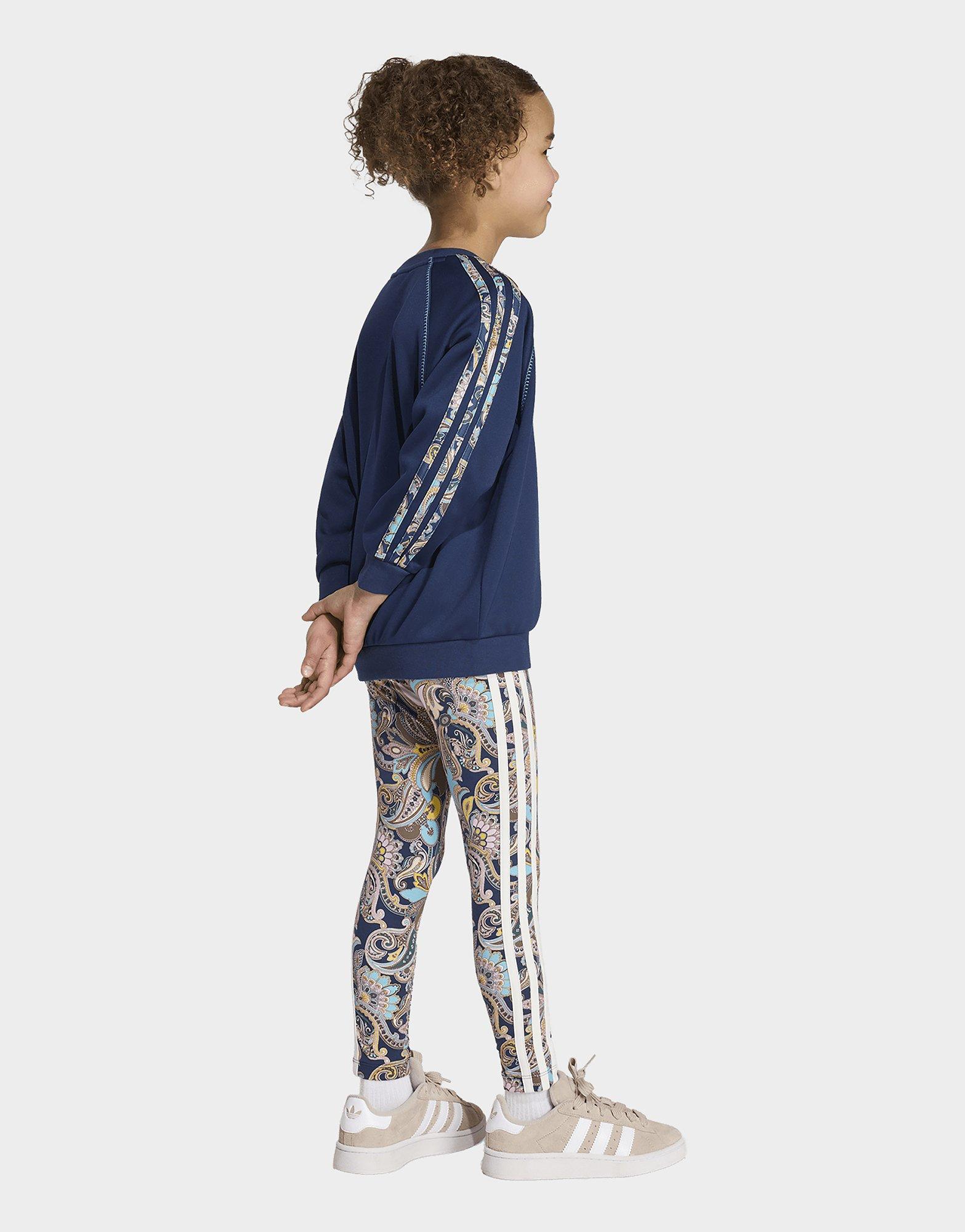 adidas Conjunto de sudadera de cuello redondo y mallas x Liberty London Oversized