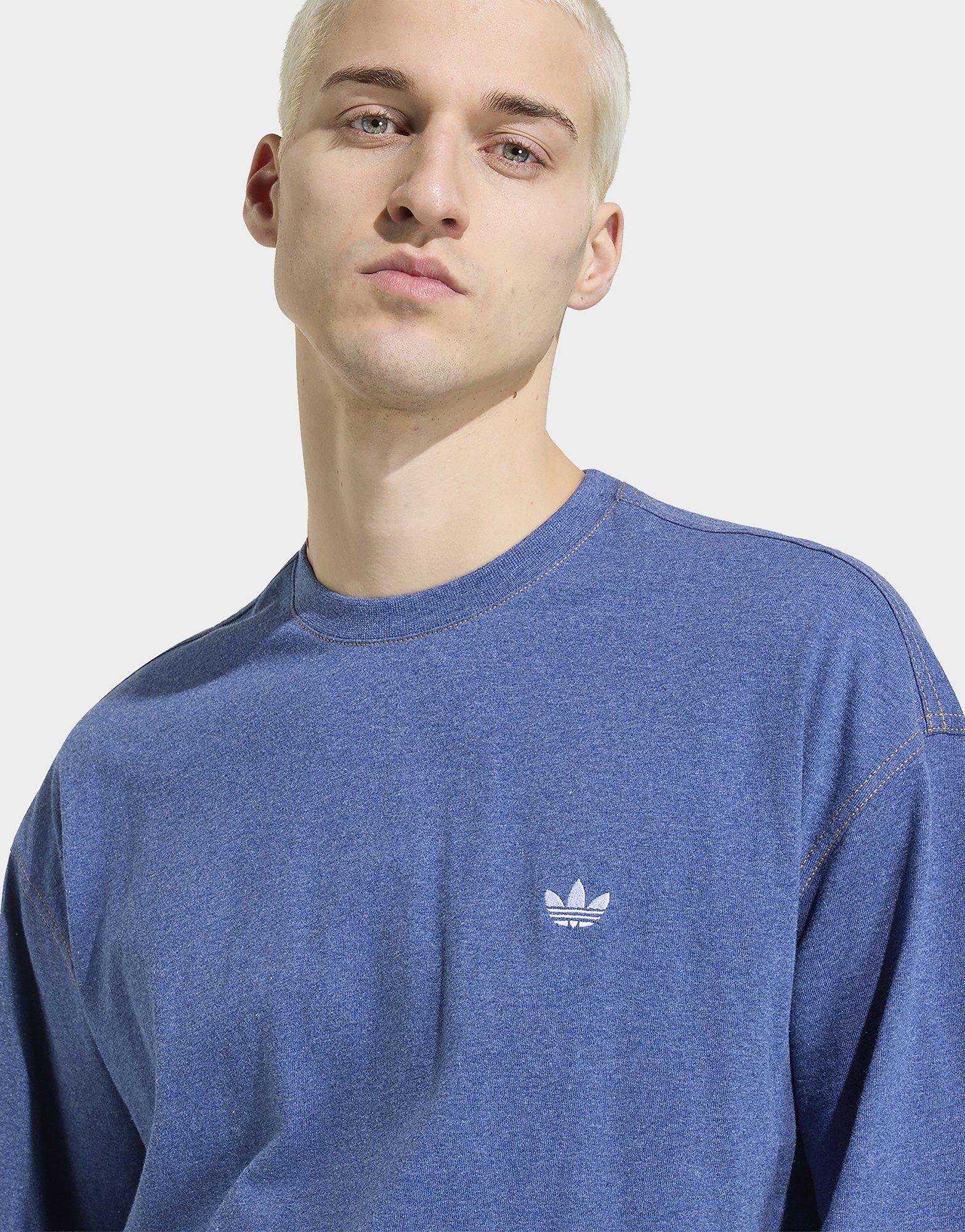 adidas Camiseta Jaspeada De Corte Holgado Por Encima De La Cintura Trébol Essentials