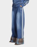 adidas Vintage Wide Leg Jeans Mit Karierter Naht