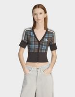 adidas Originals Checked V-neck Shirt With Buttons