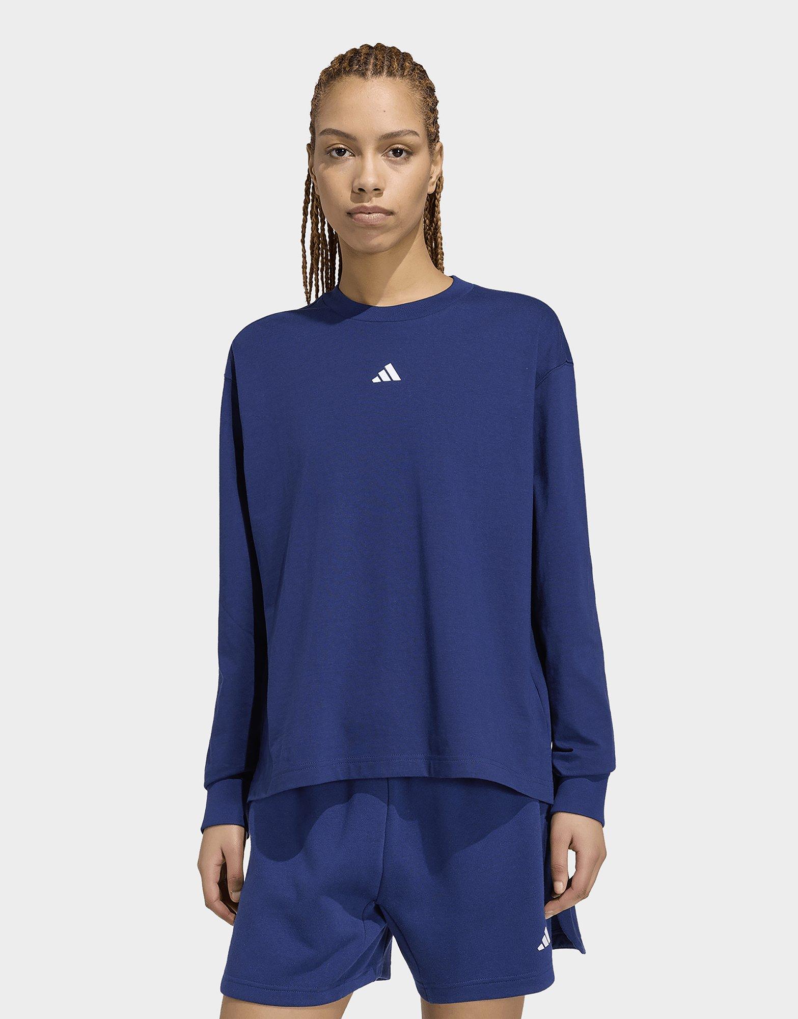 adidas T-shirt A Maniche Lunghe A 3 Strisce Studio Boyfriend