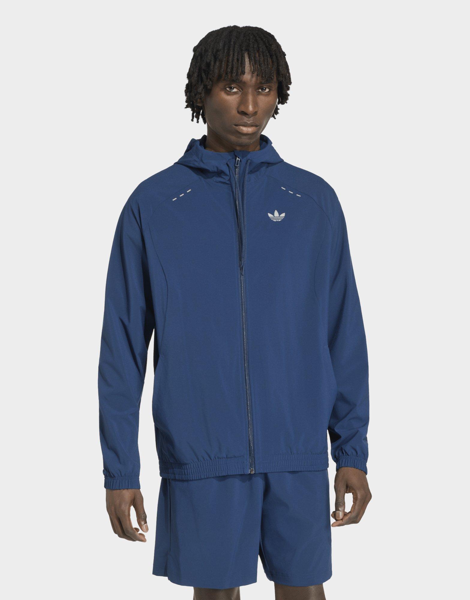 adidas TECH TREFOIL ESSENTIALS HOODED FULL ZIP TRACK TOP