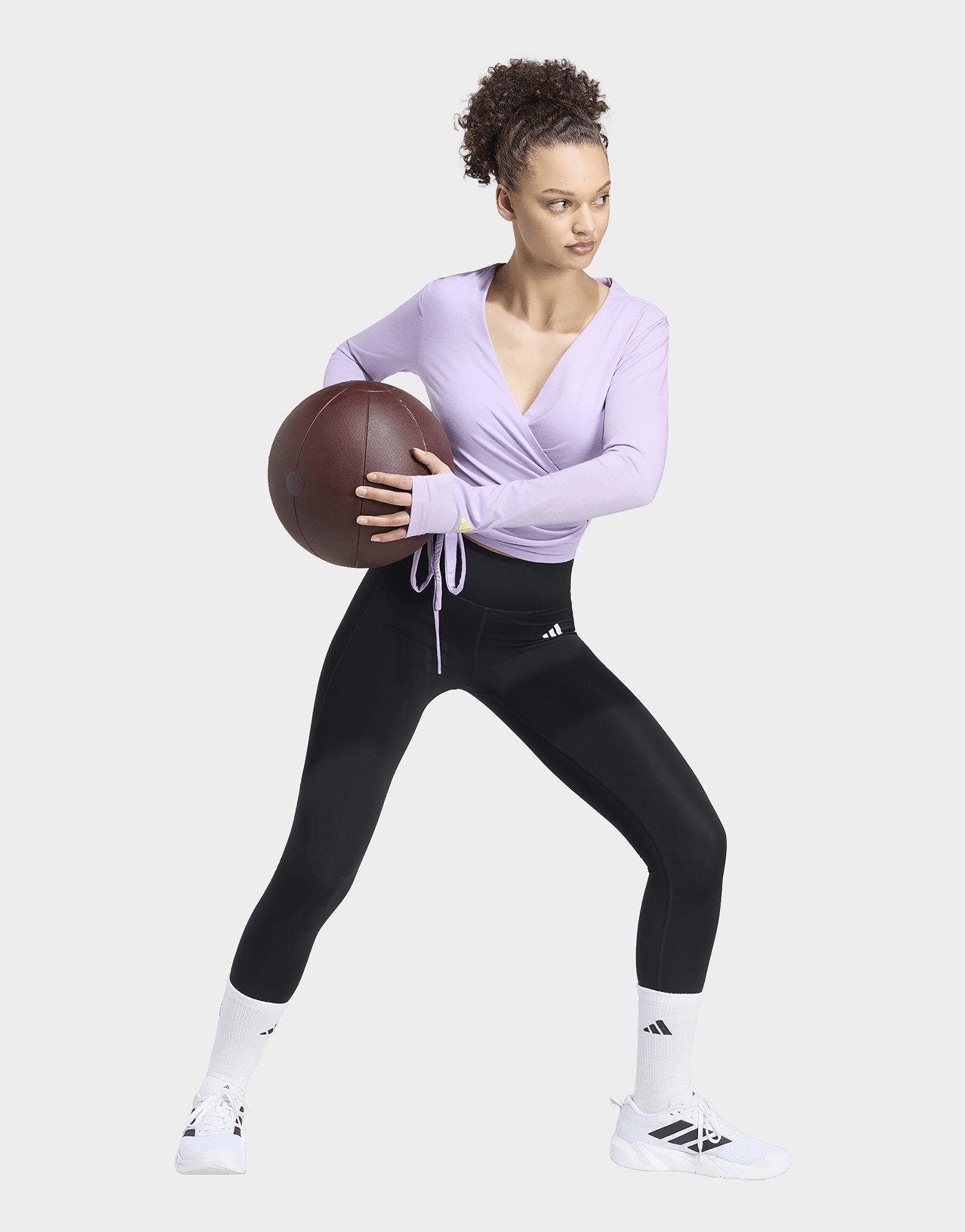 adidas 3-stripes Studio Soft Ballet Wrap Top