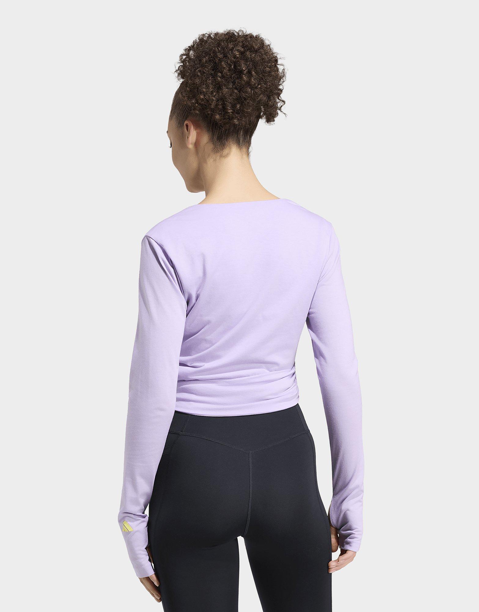adidas 3-stripes Studio Soft Ballet Wrap Top