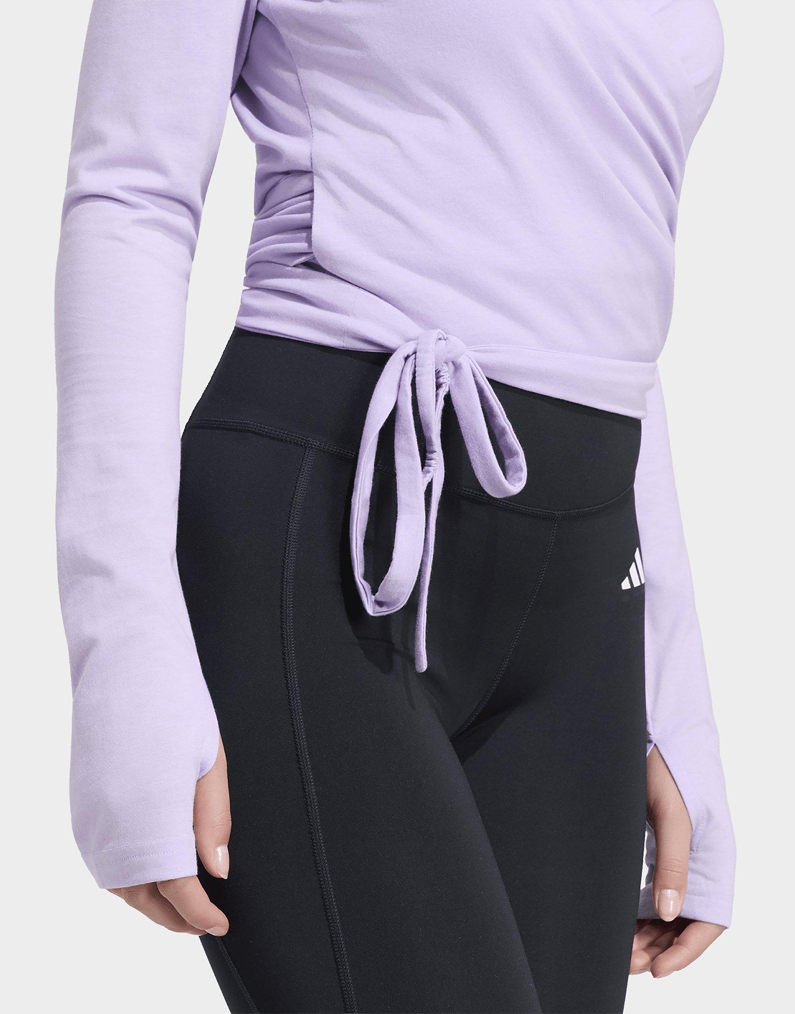 adidas 3-stripes Studio Soft Ballet Wrap Top
