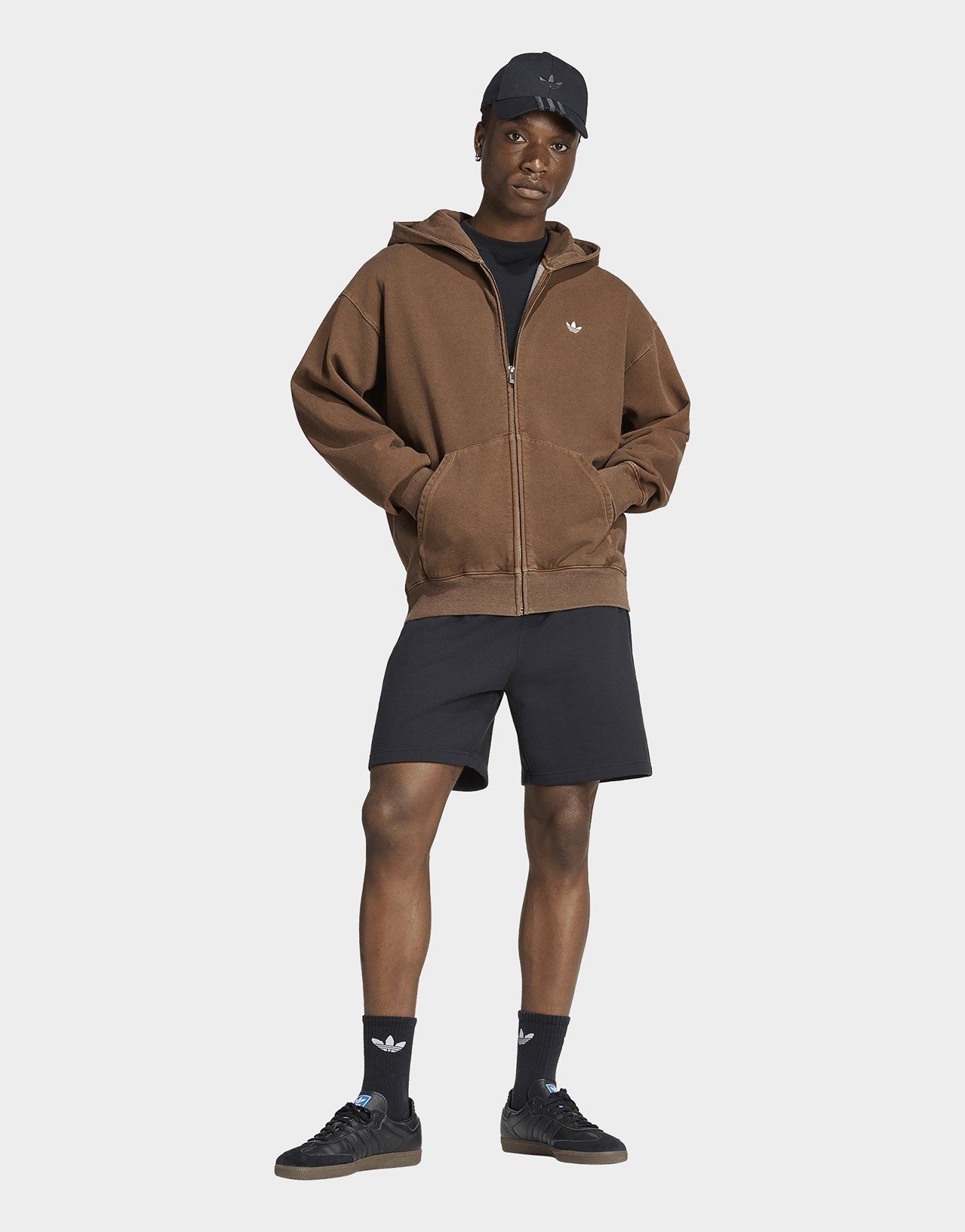 adidas Sweat-shirt À Capuche Zip Intégral Large Délavé Trèfle Essentials