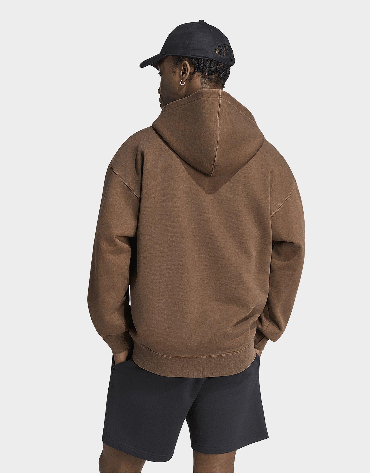 adidas Sweat-shirt À Capuche Zip Intégral Large Délavé Trèfle Essentials