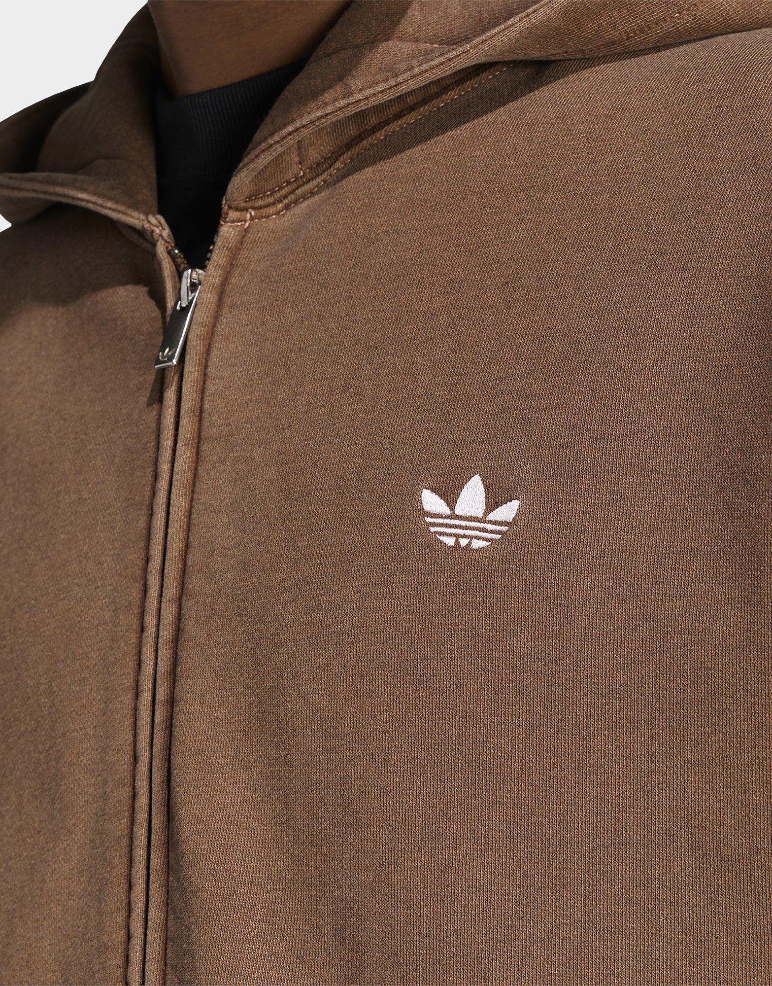 adidas Sweat-shirt À Capuche Zip Intégral Large Délavé Trèfle Essentials