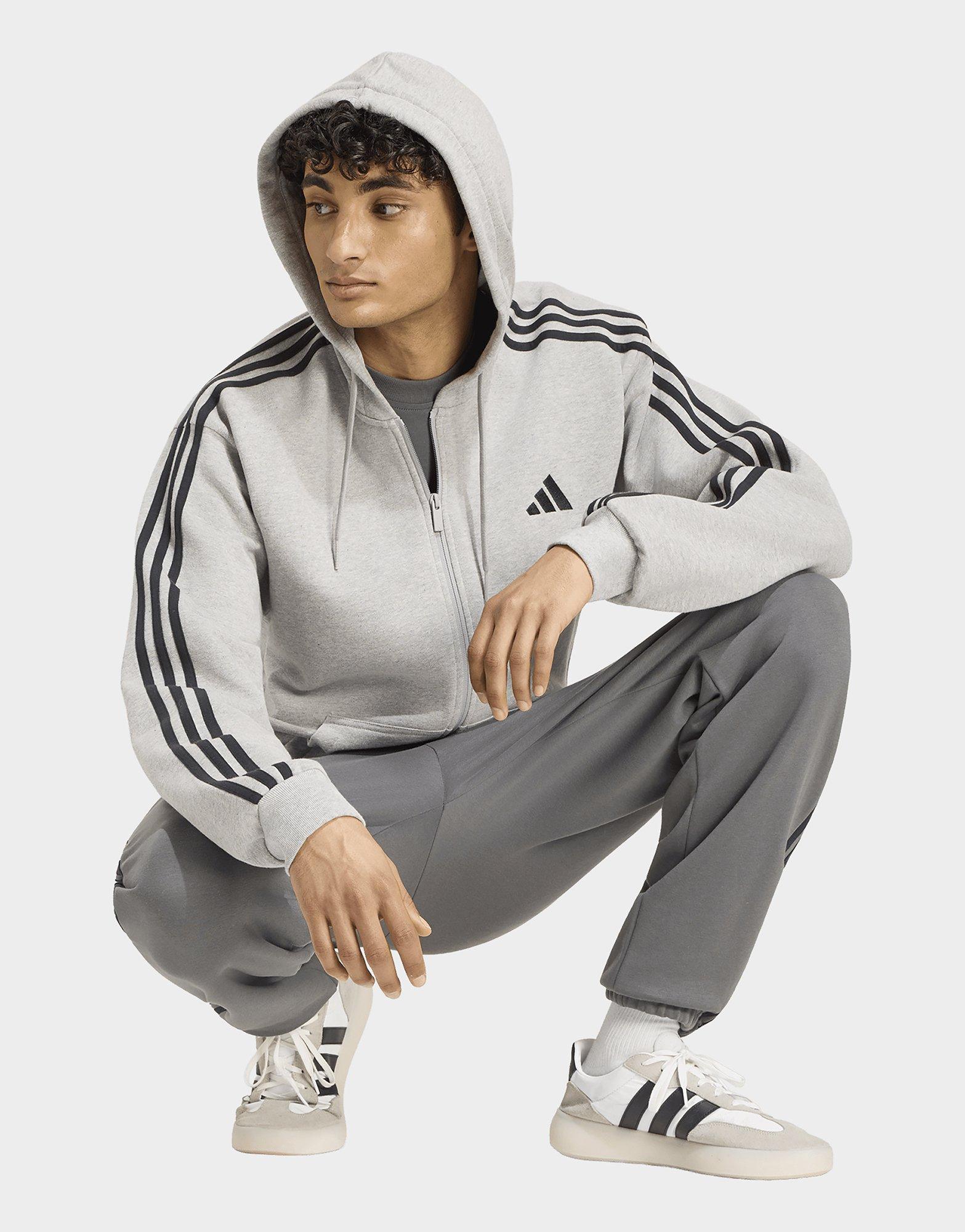 adidas Sweat-shirt À Capuche Zip Intégral French Terry 3 Bandes Essentials