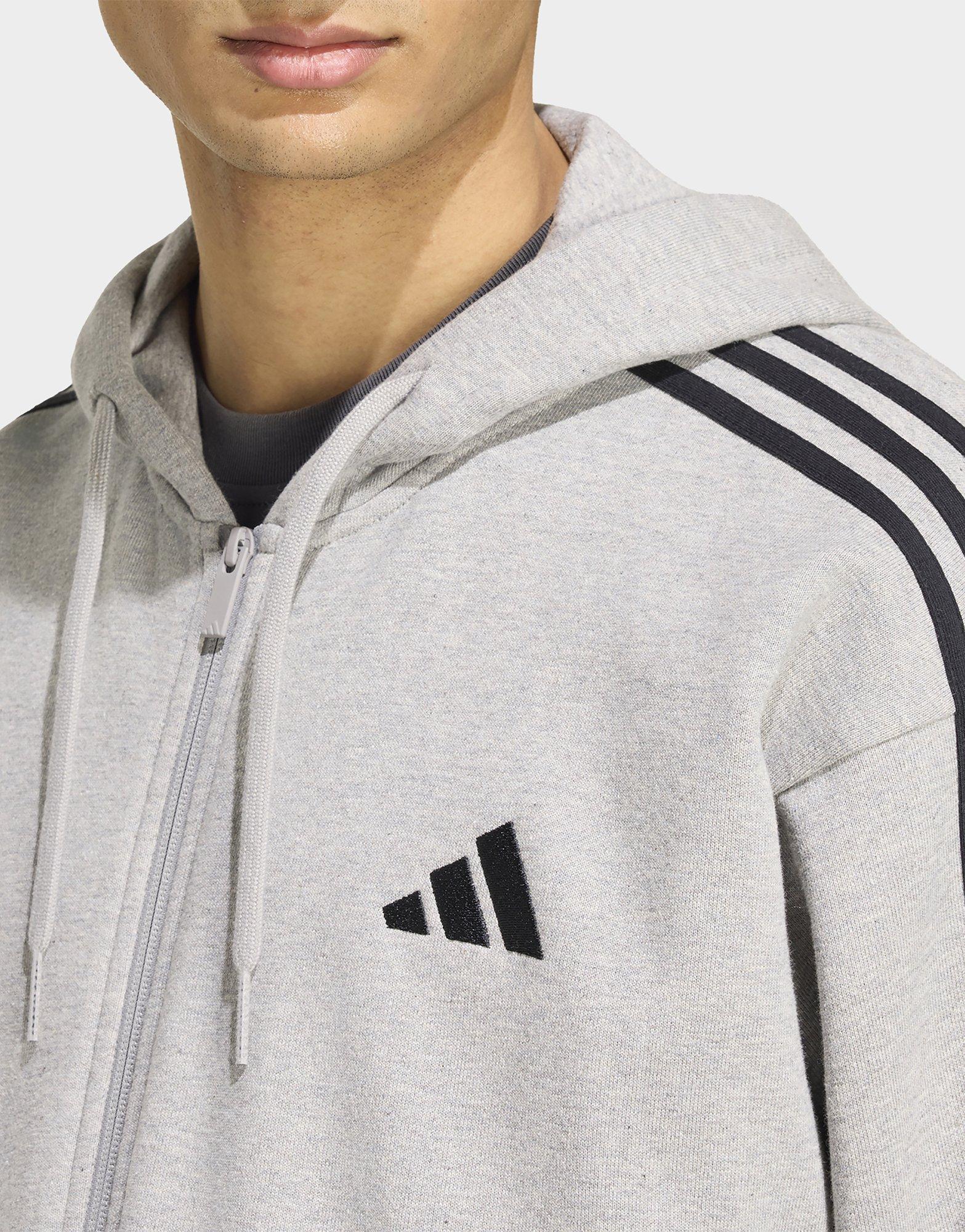 adidas Sweat-shirt À Capuche Zip Intégral French Terry 3 Bandes Essentials