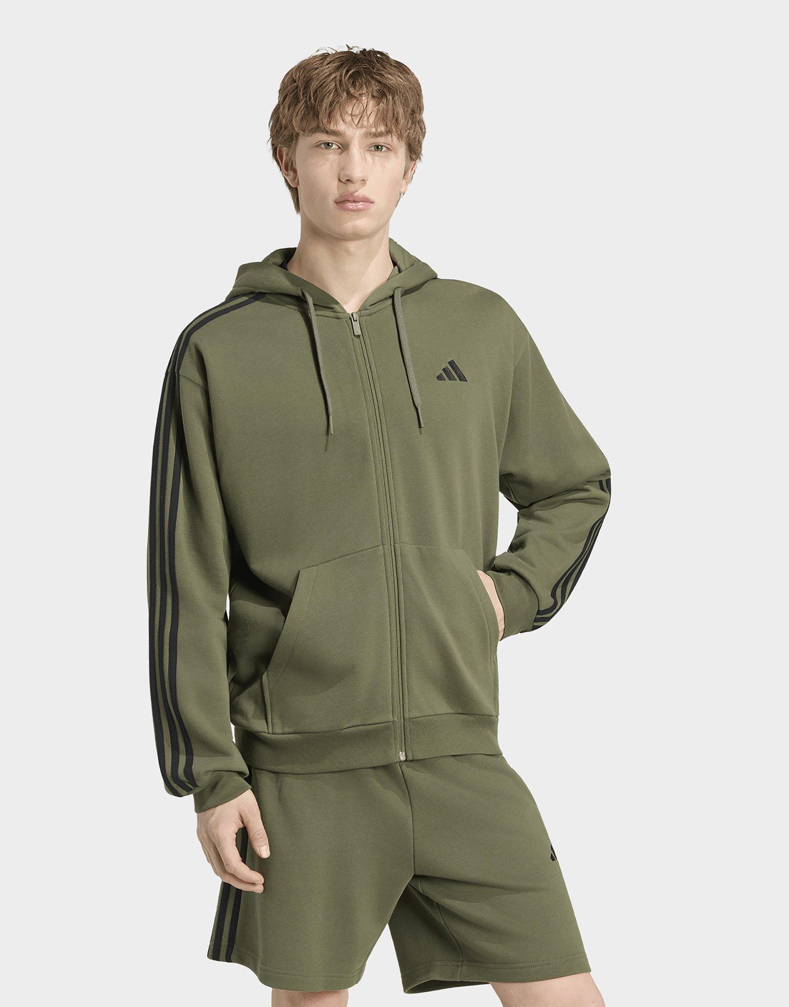adidas Essentials 3-Stripes French Terry Full-Zip Hoodie