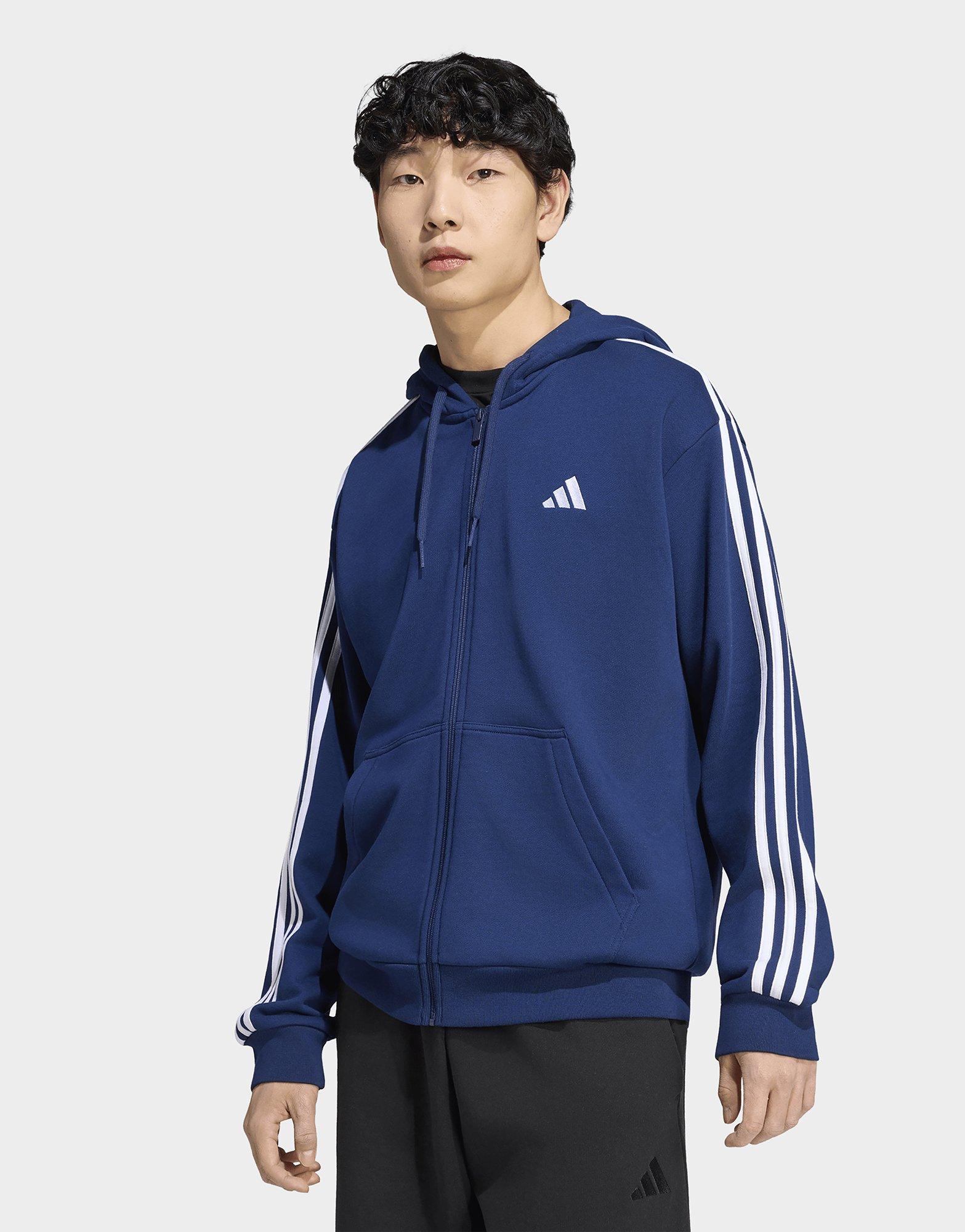 adidas Essentials 3-Stripes French Terry Full-Zip Hoodie