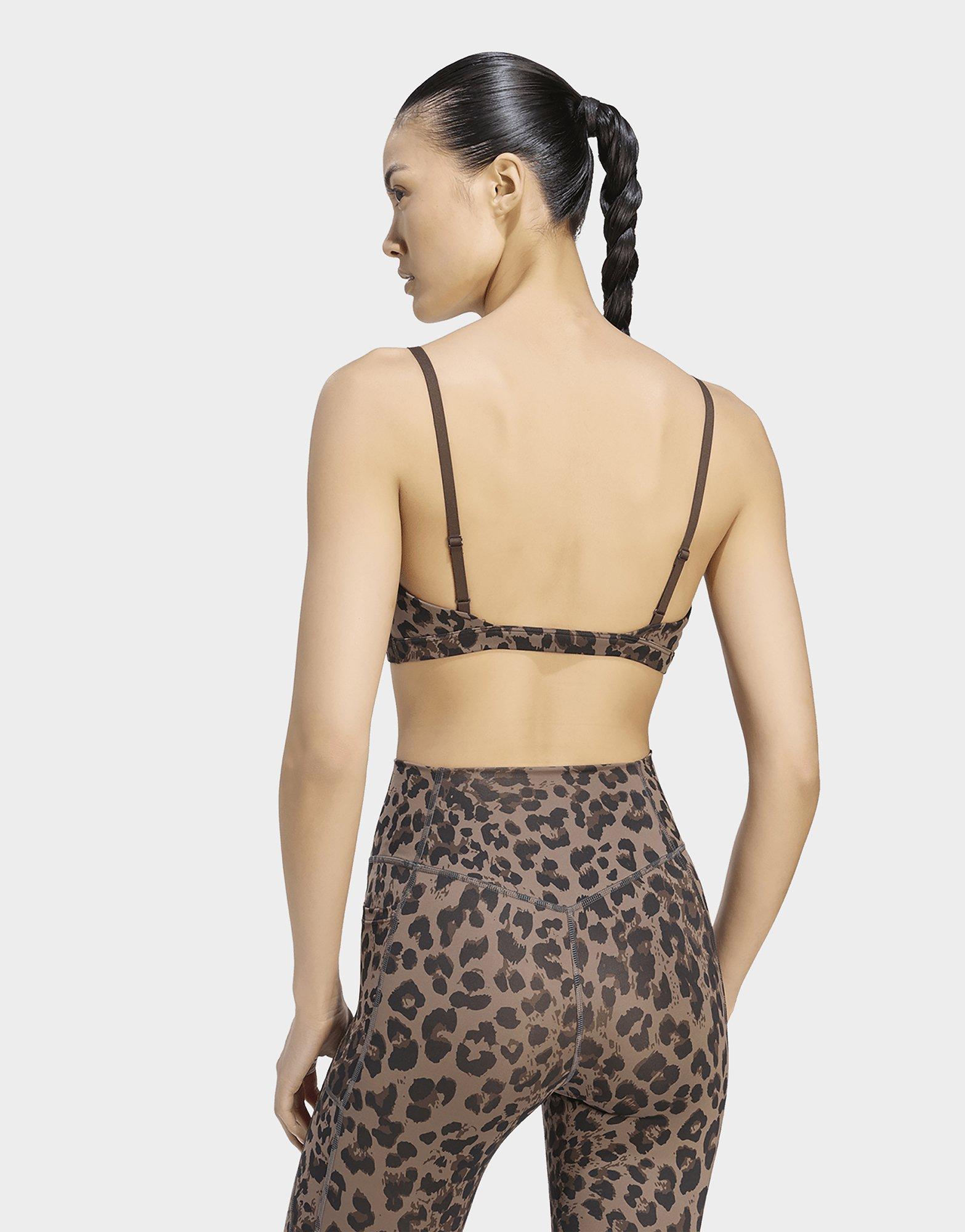 adidas Brassière léopard 3 bandes Optime Essentials Maintien léger